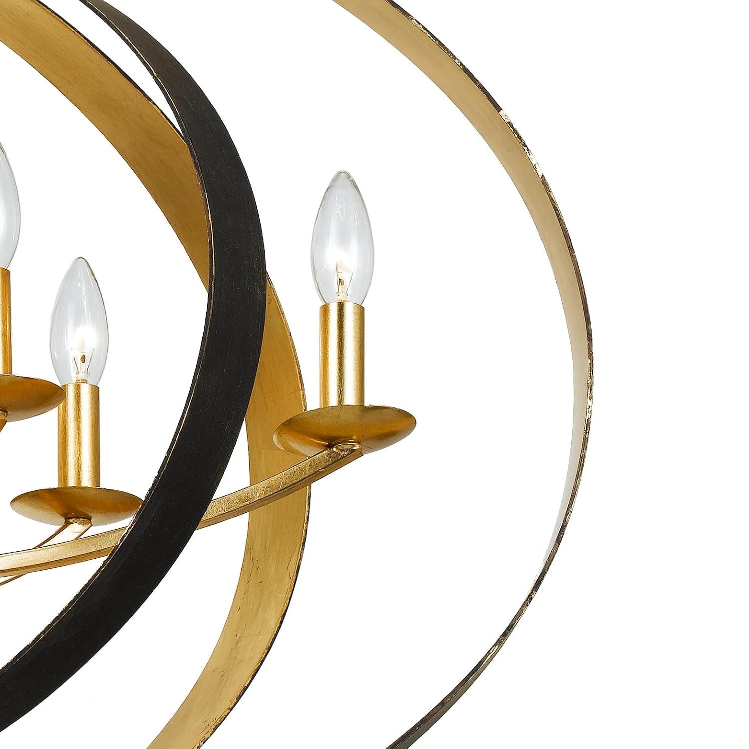 588-EB-GA-Crystorama Lighting-Luna - Eight Light Oval Chandelier-English Bronze/Antique Gold Finish    -Traditional Installation