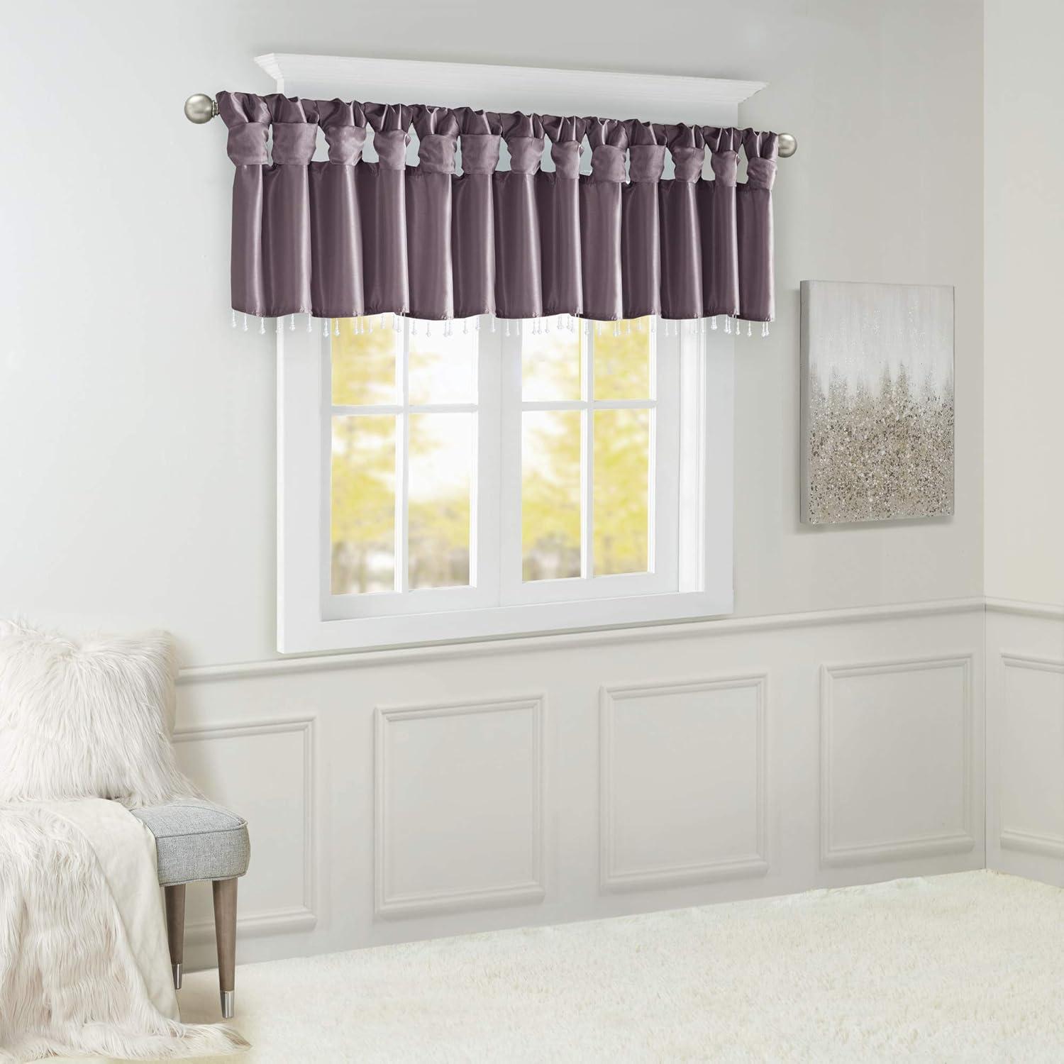 Emilia Lightweight Faux Silk Valance with Beads