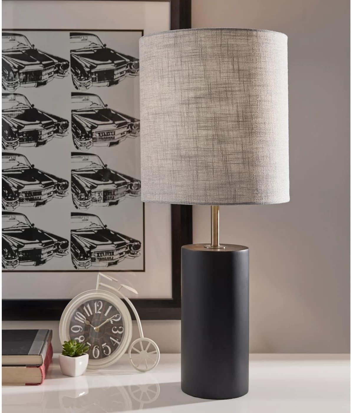 Dean Table Lamp Black - Adesso: Modern Nightstand Light, UL Listed, No Assembly Required