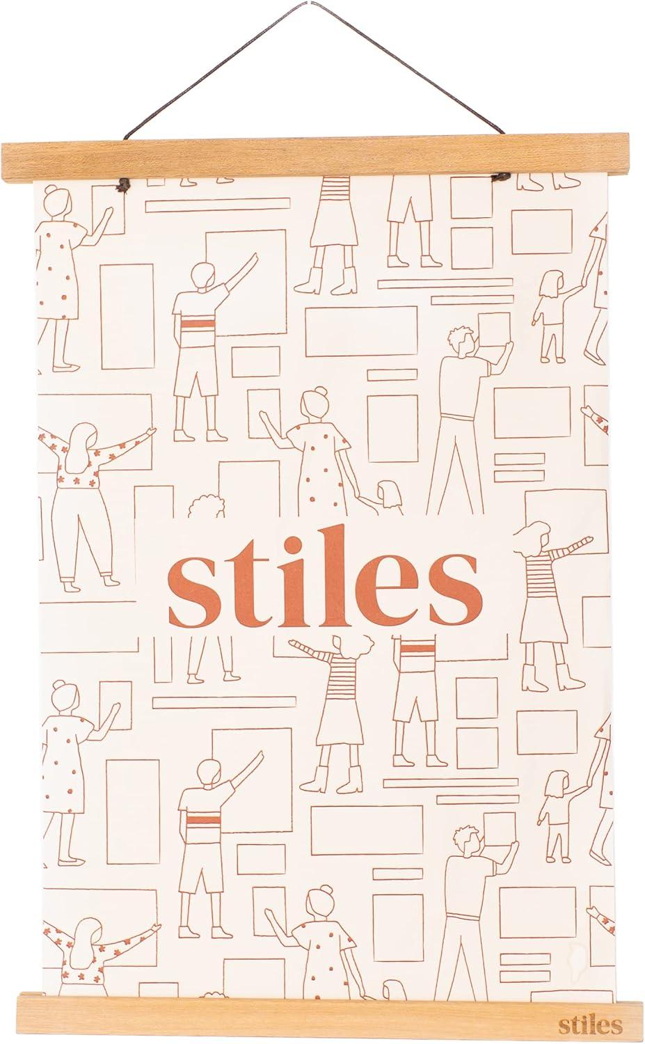 Stiles Magnetic Picture Frame, Wooden Poster Hanger with Adjustable String for Artworks and Photos, 12 Inches