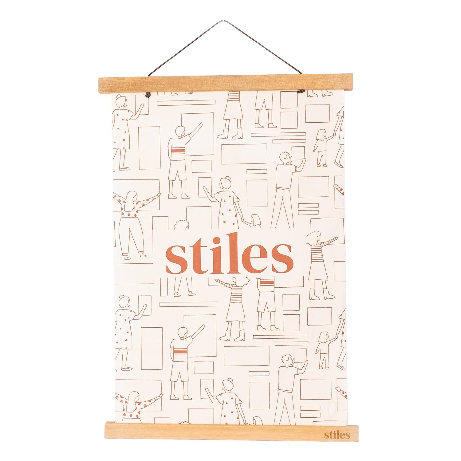 Stiles Magnetic Picture Frame, Wooden Poster Hanger with Adjustable String for Artworks and Photos, 12 Inches