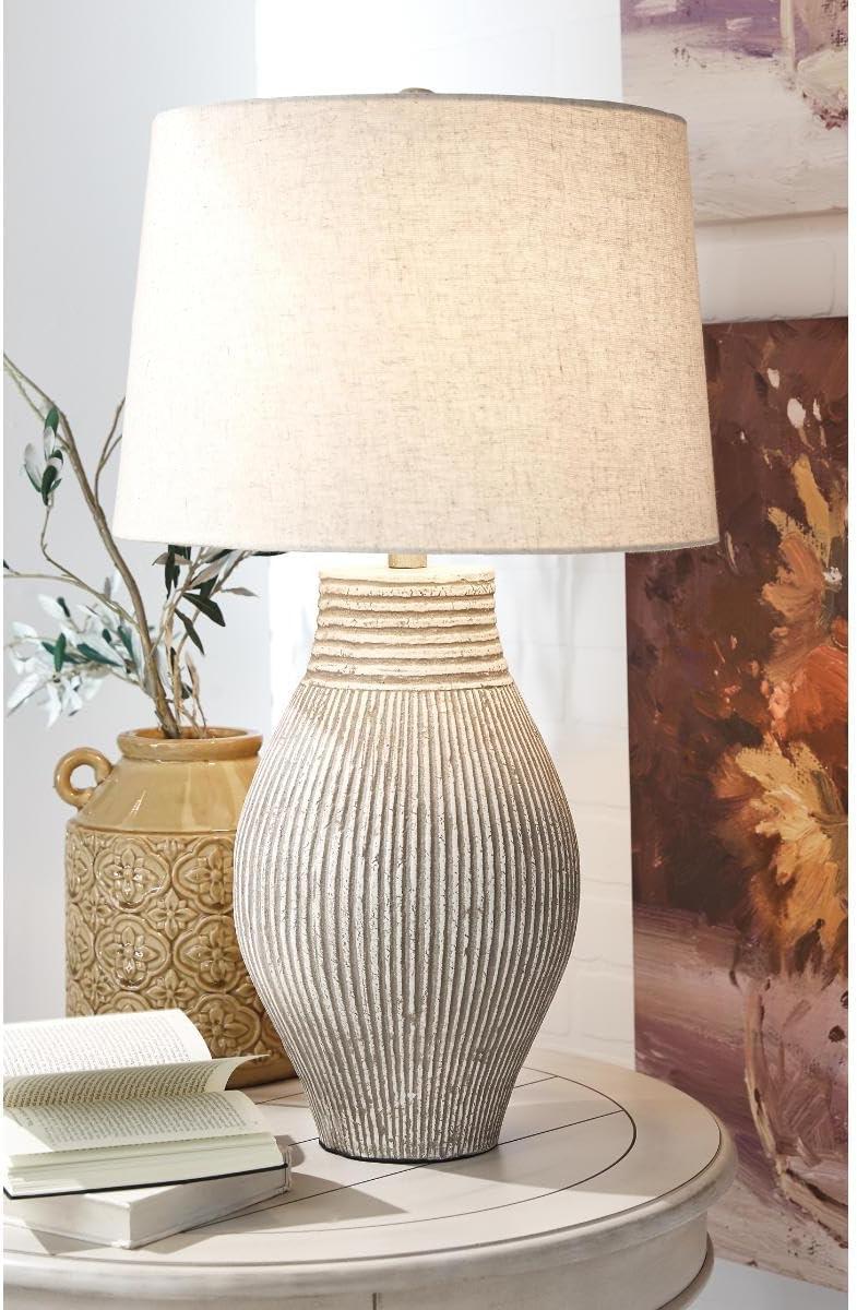 Layal Table Lamp Beige: 3-Way Switch, Textured Base, UL Listed - Signature Design by Ashley