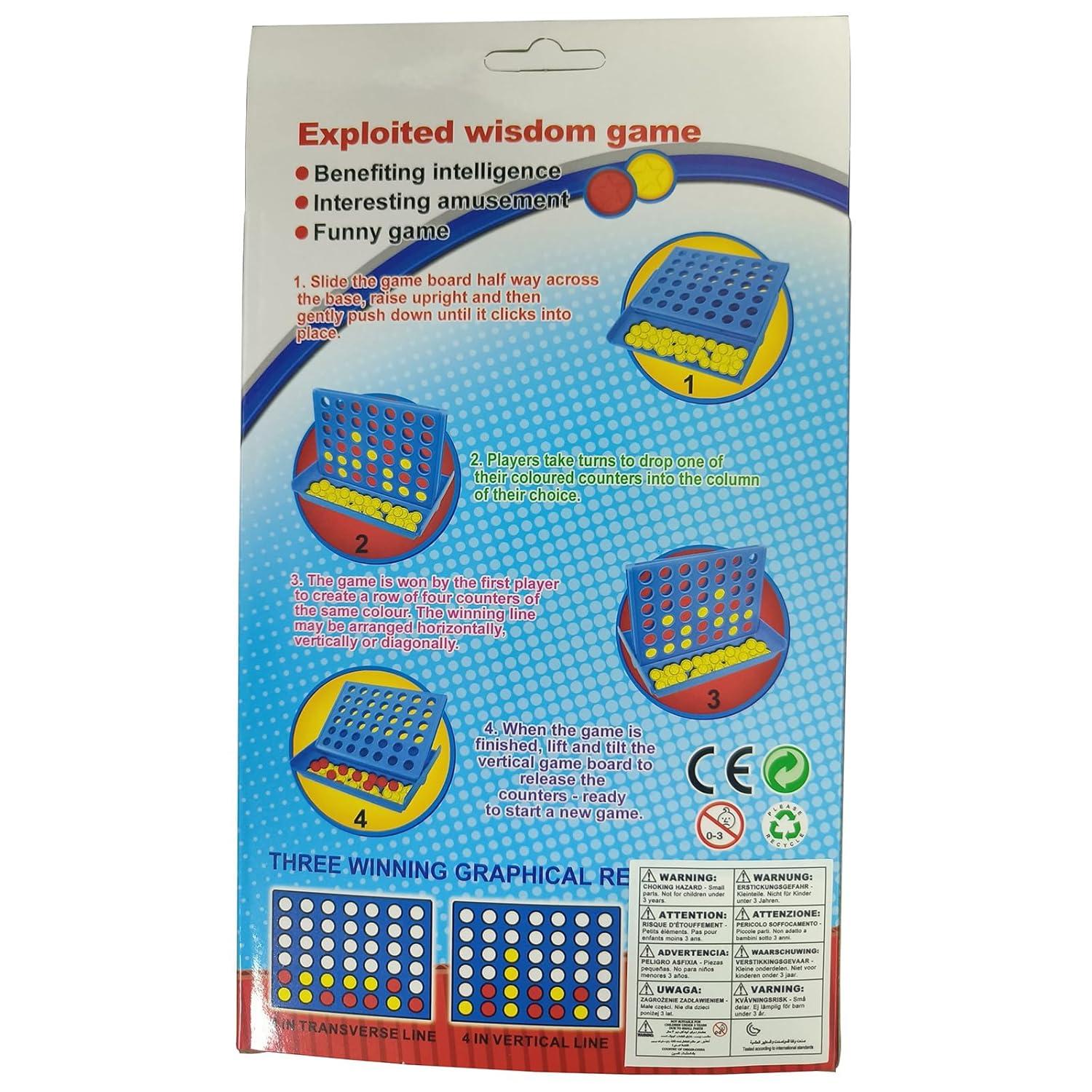 FNNMNNR Four in a Row Line Up 4 Gaming Fun Set  Travel Portable Convenient Size  Classic Fun Educational Family Games
