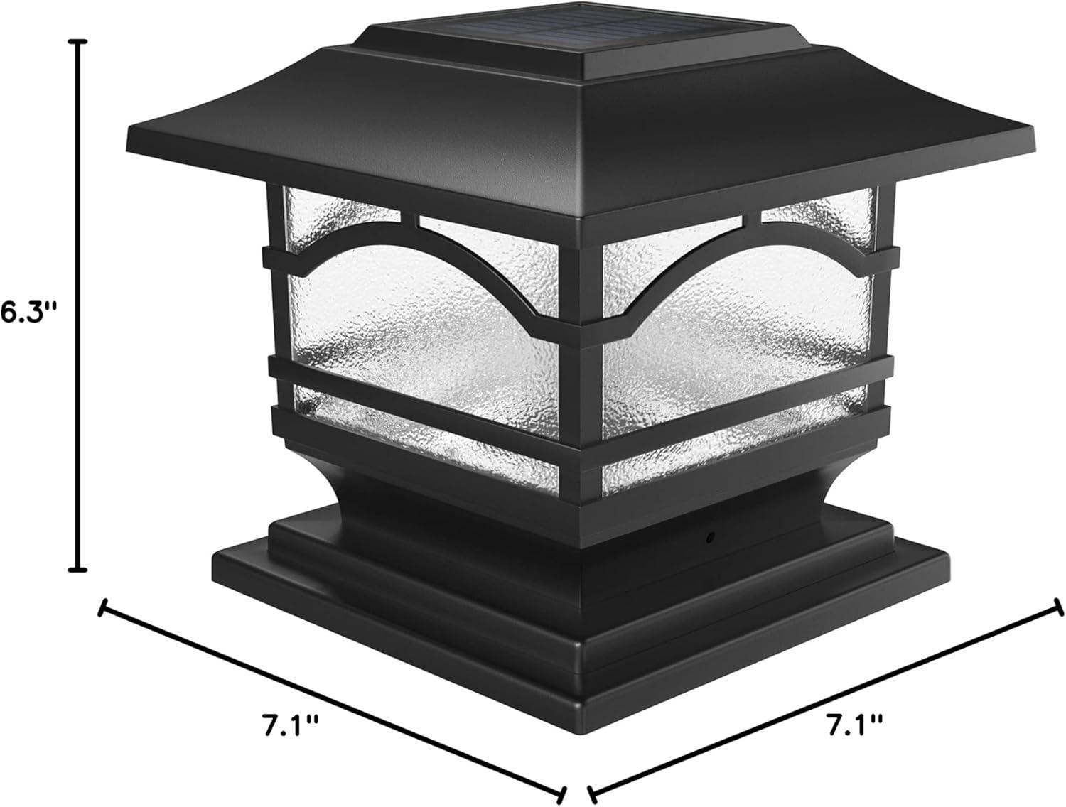 Davinci Lighting Premium Solar Outdoor Post Cap Lights - 4x4 5x5 6x6 - Bright LED Light for Fence Deck Garden or Patio Posts - Slate Black (1 Pack)