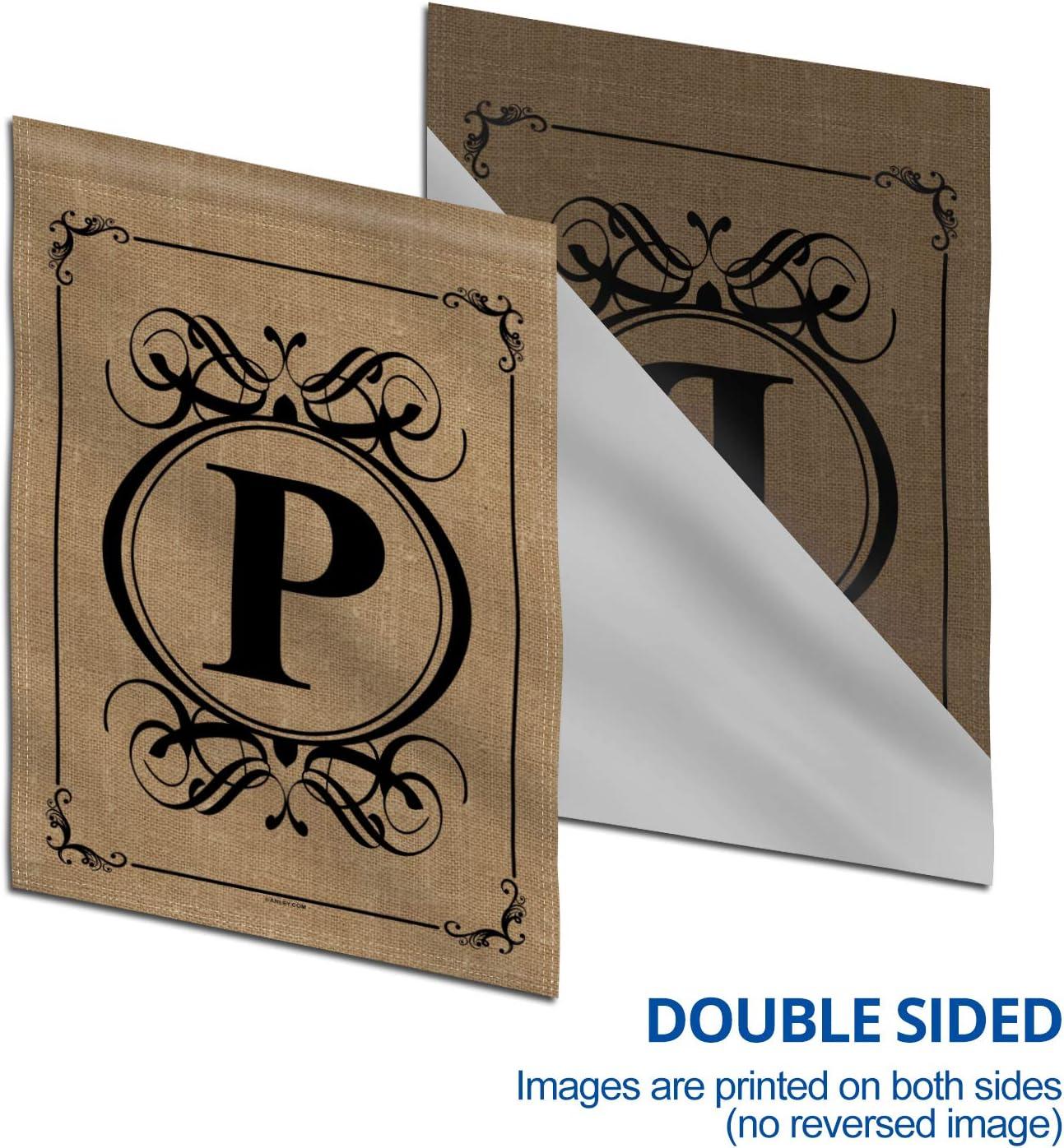 ANLEY 12.5 in x 18 in Classic Monogram Letter P Garden Flag, Family Last Name Initial Yard Flags