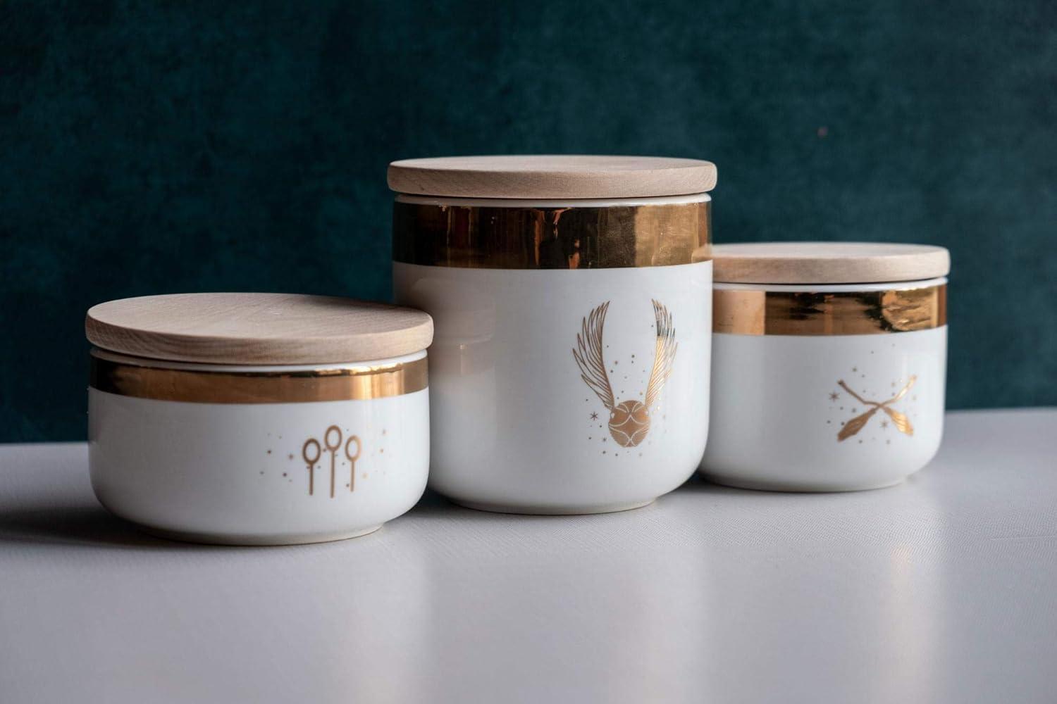 Ukonic Harry Potter Quidditch Ceramic Storage Jar Containers | Set of 3