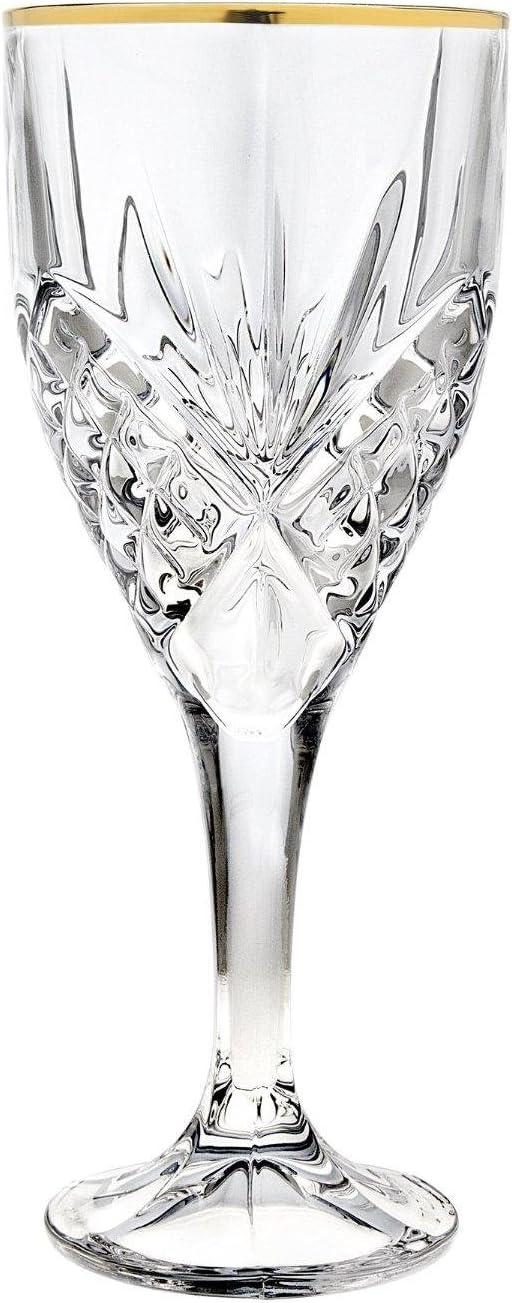 Dublin Crystal Gold Rim Water Goblet 16oz