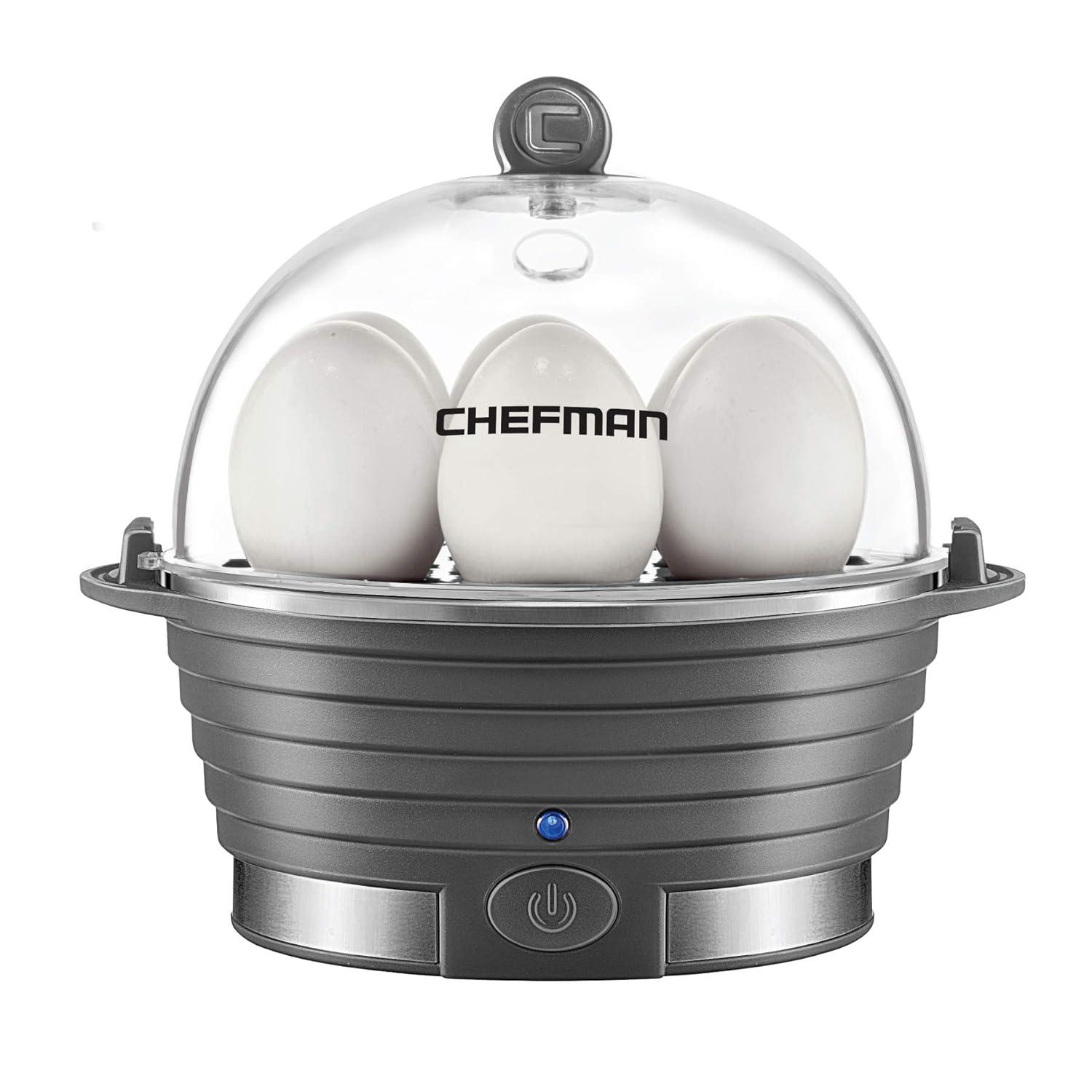 Chefman Electric Egg Cocedor/caldera, Egg-Maker Rápido, Grey