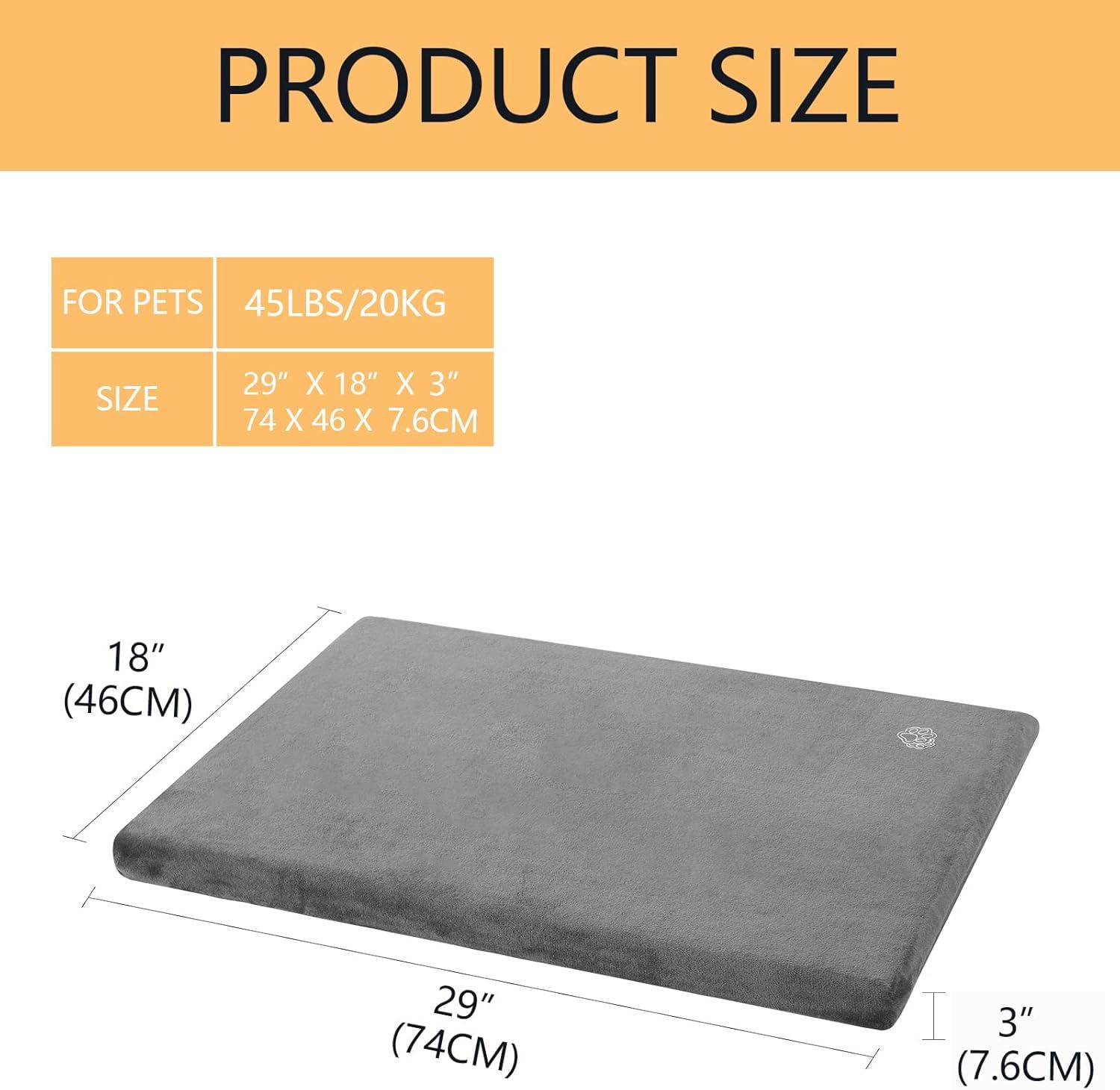 Gray Orthopedic Medium Waterproof Dog Bed Mat