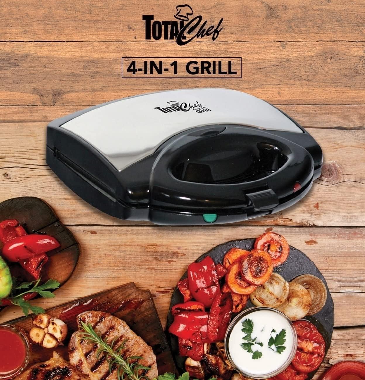 Total Chef Total Chef Electric Griddle Waffle Maker Sandwich Press Open