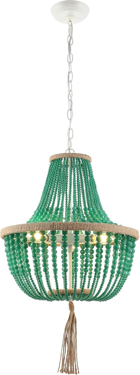 Lush Kristi Beads Pendant Lamp - LIT4477 - Green - Safavieh