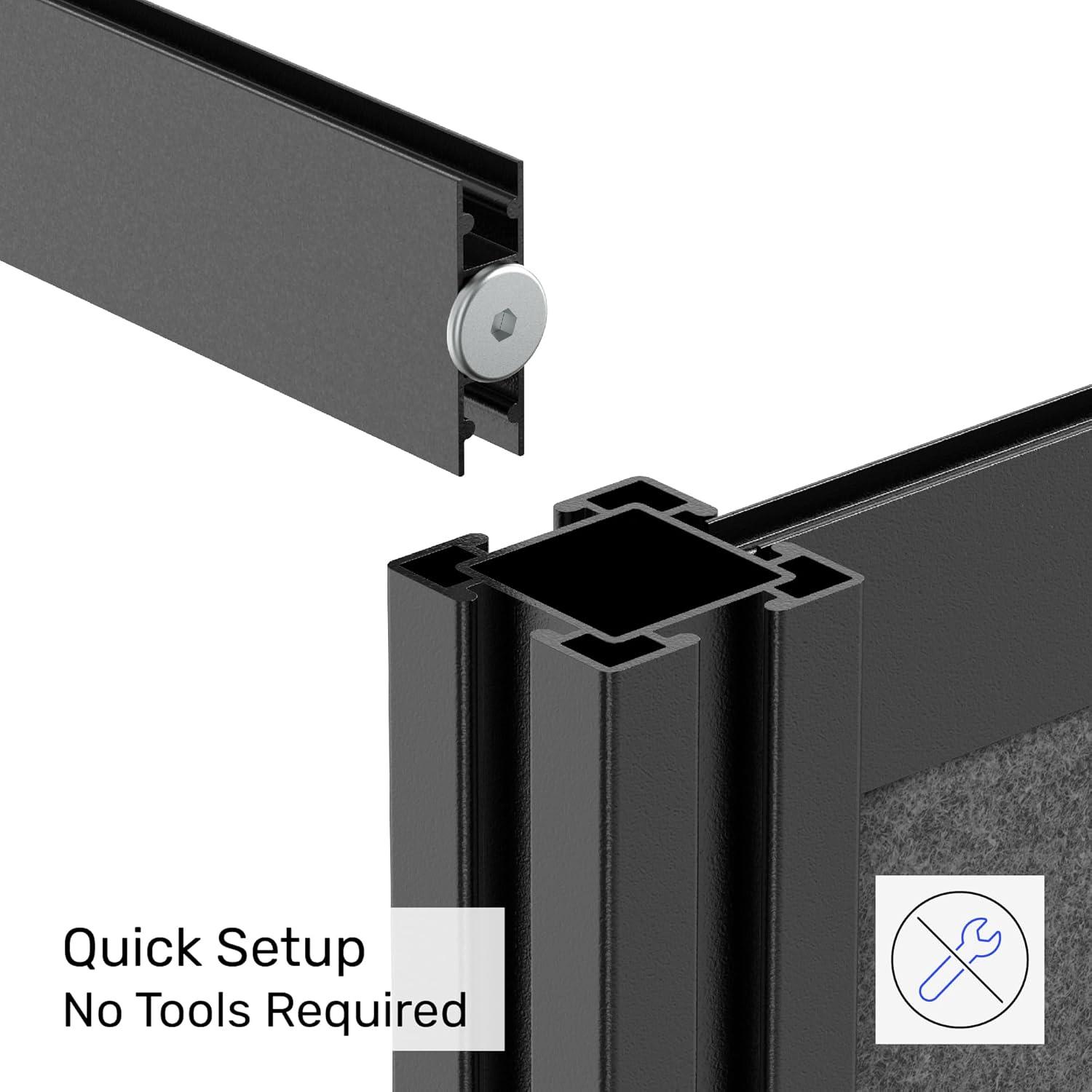 Stand Up Desk Store ReFocus Modular and Expandable Office Partition Wall System (53" W x 48" H Freestanding / Starter Divider Wall)