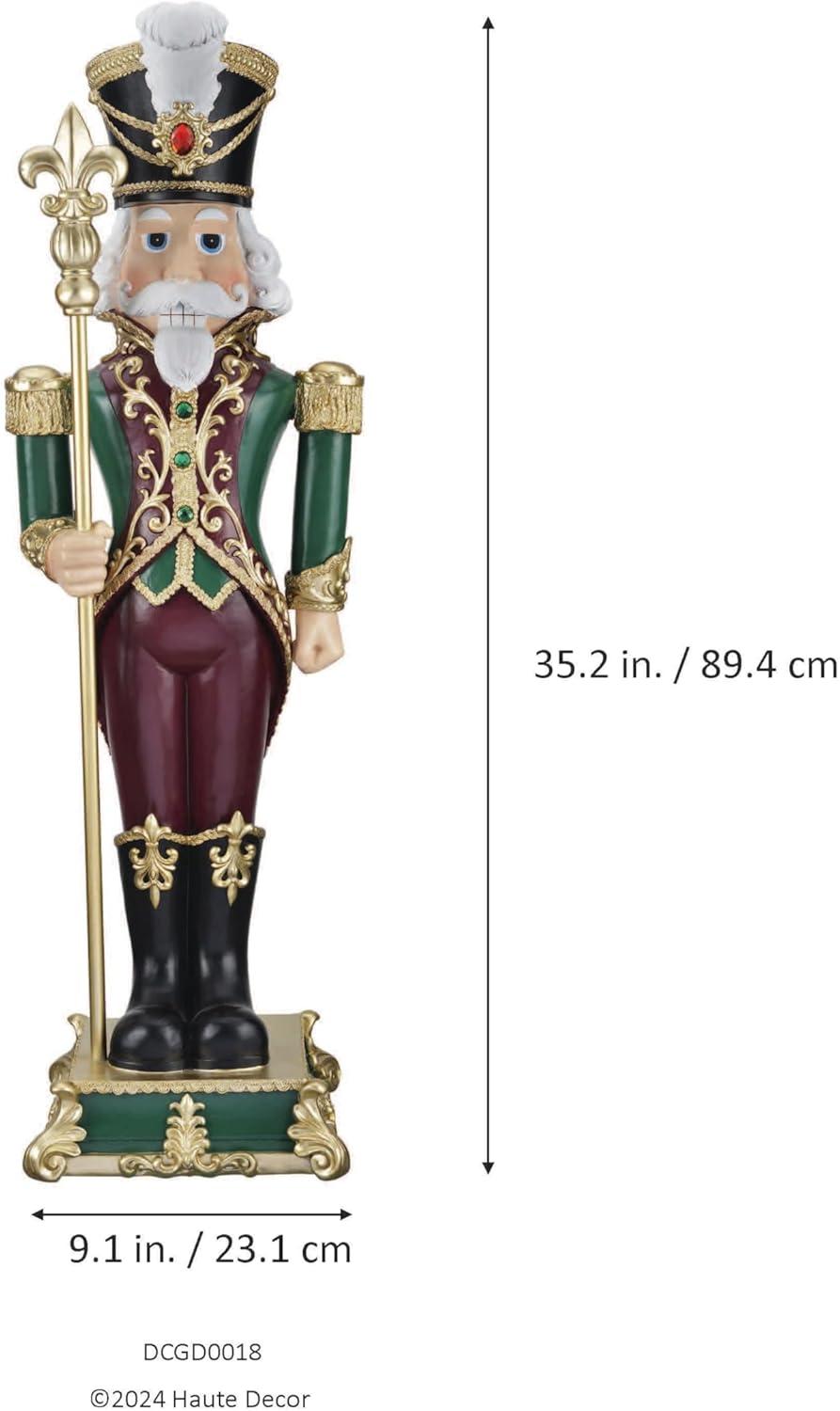 Haute Decor 35.4" Nutcracker with Fleur-de-lis Outdoor Decor