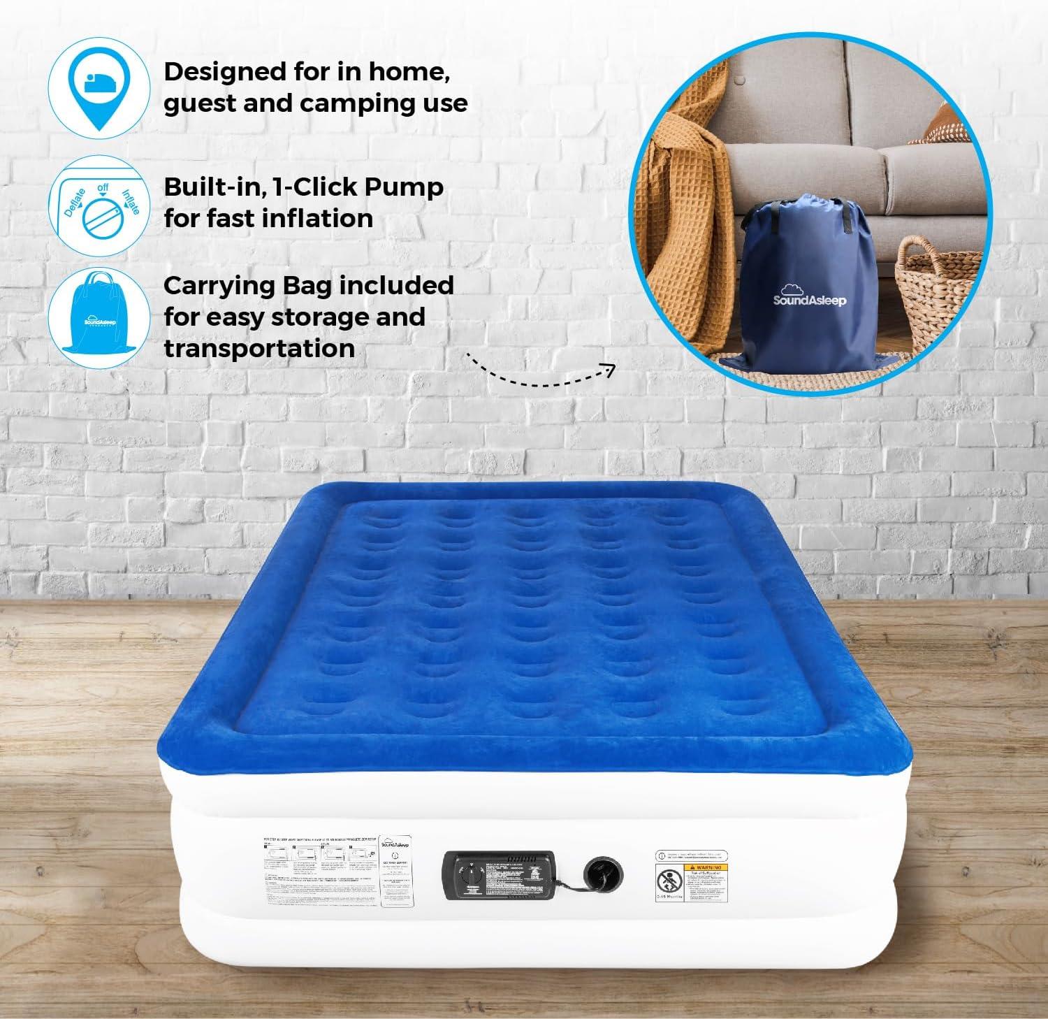 SoundAsleep Dream Series Air Mattress with ComfortCoil Technology & Internal High Capacity Pump