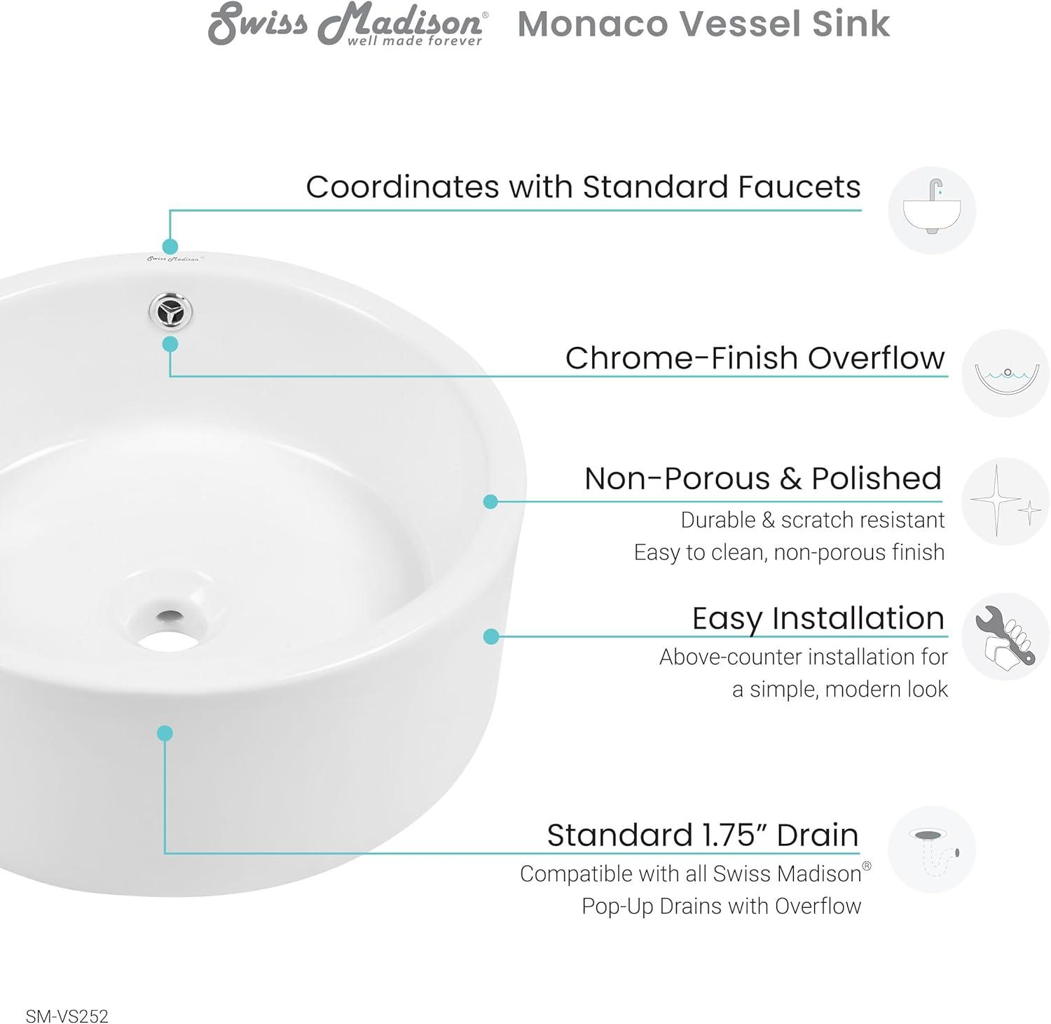 Monaco 16.5Â Round Vessel Sink