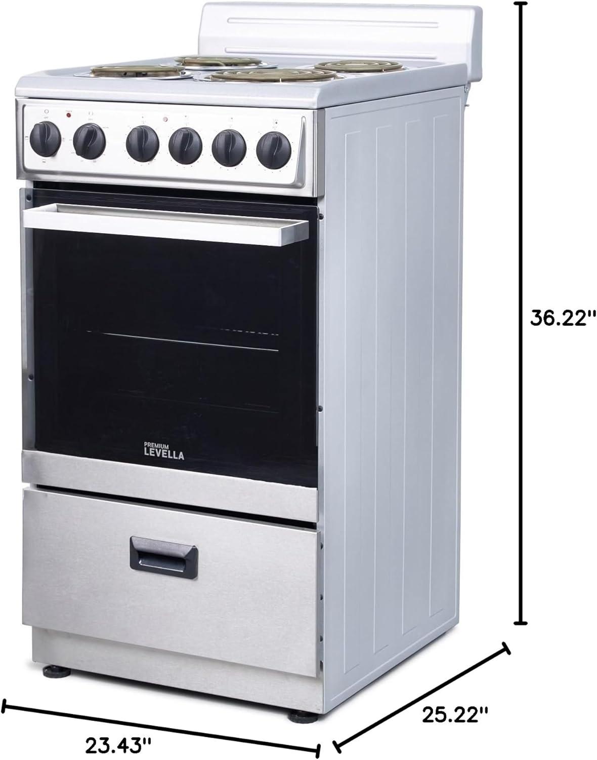 Premium Levella 24" Freestanding Electric Range with 4 Burners and 2.6 Cu. Ft. Oven Capacity