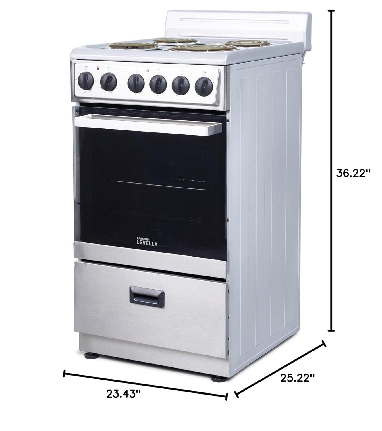 Premium Levella 24" Freestanding Electric Range with 4 Burners and 2.6 Cu. Ft. Oven Capacity