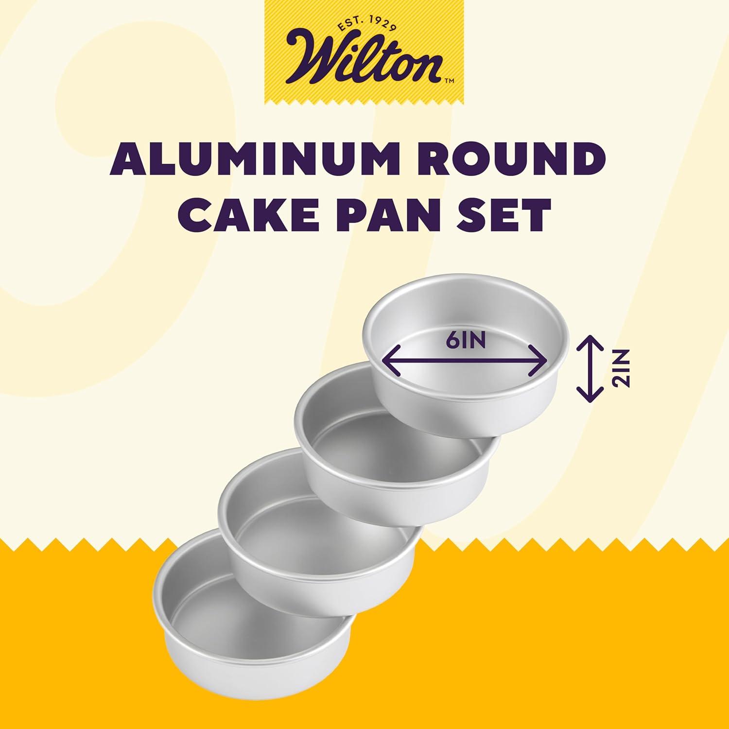 Wilton Aluminum 6-Inch Round Cake Pan Set, Multipack of 2