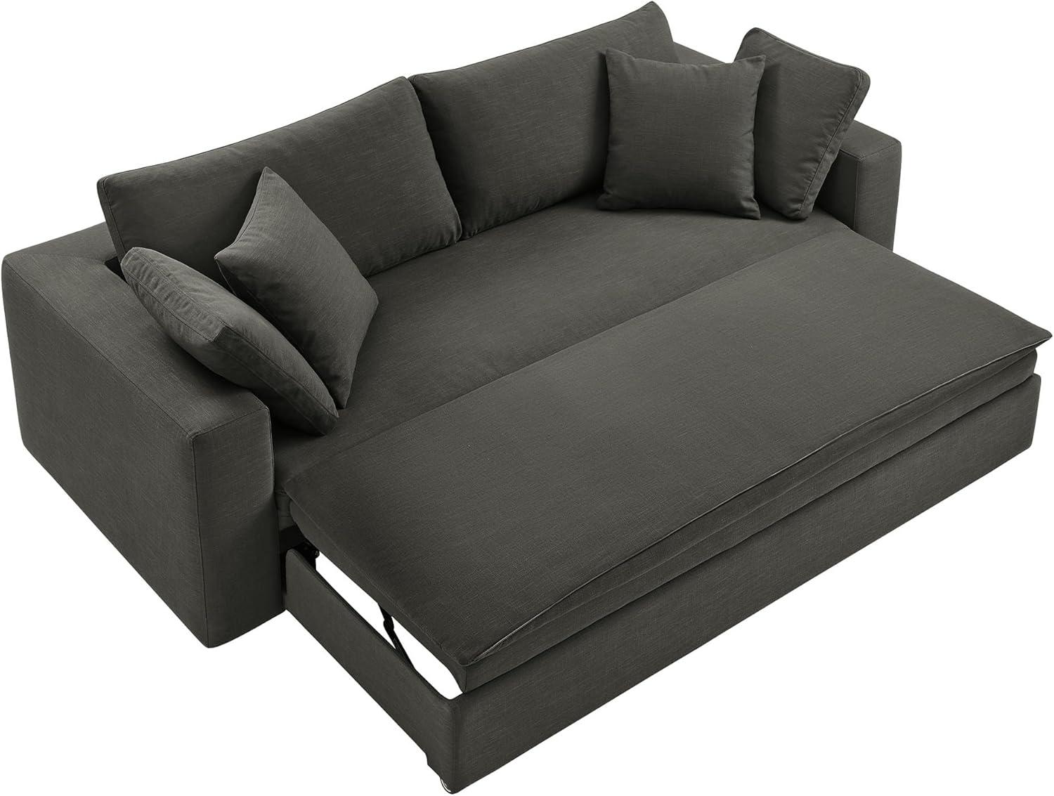 Modway Commix Down Filled Overstuffed Sleeper Sofa In Pure White