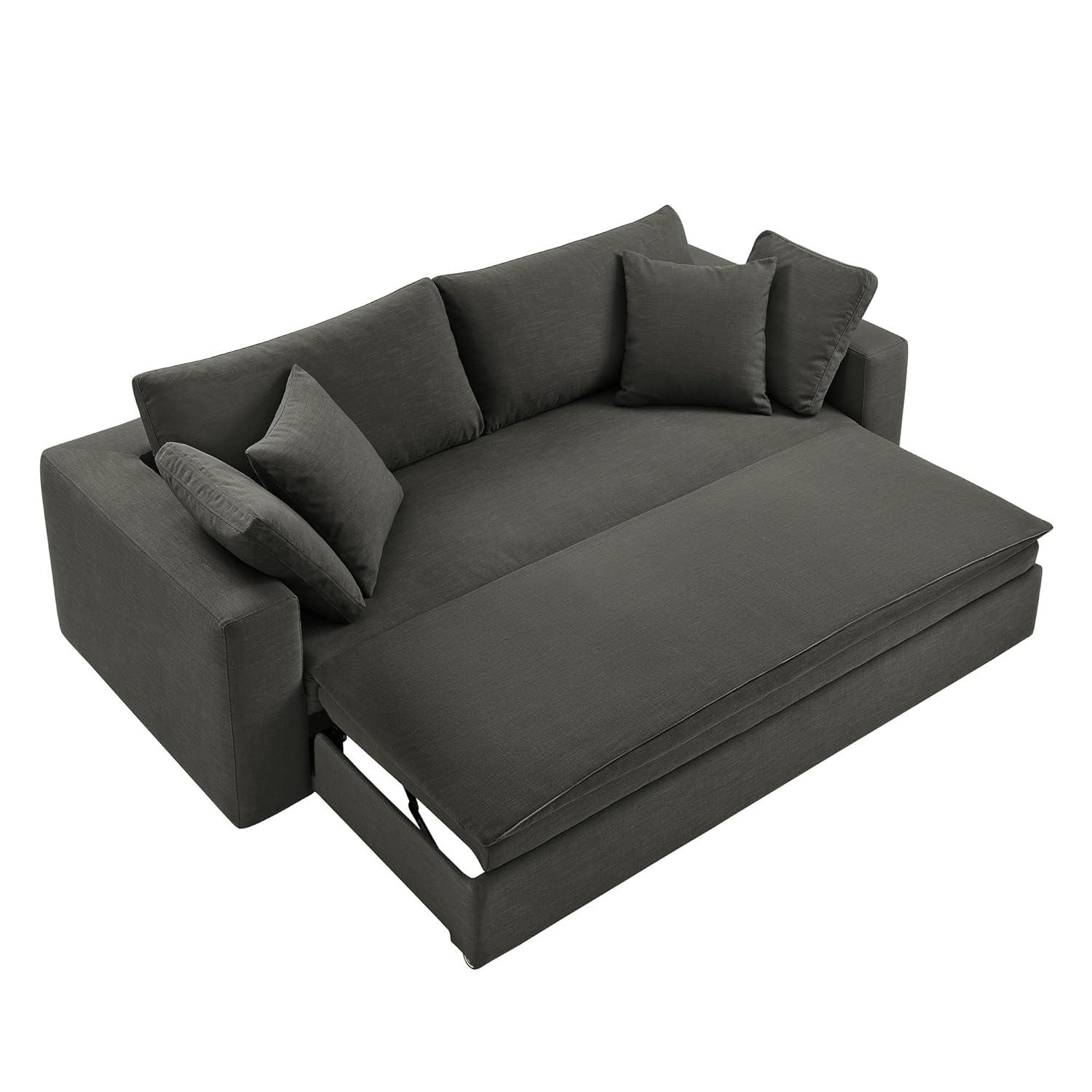 Modway Commix Down Filled Overstuffed Sleeper Sofa In Pure White