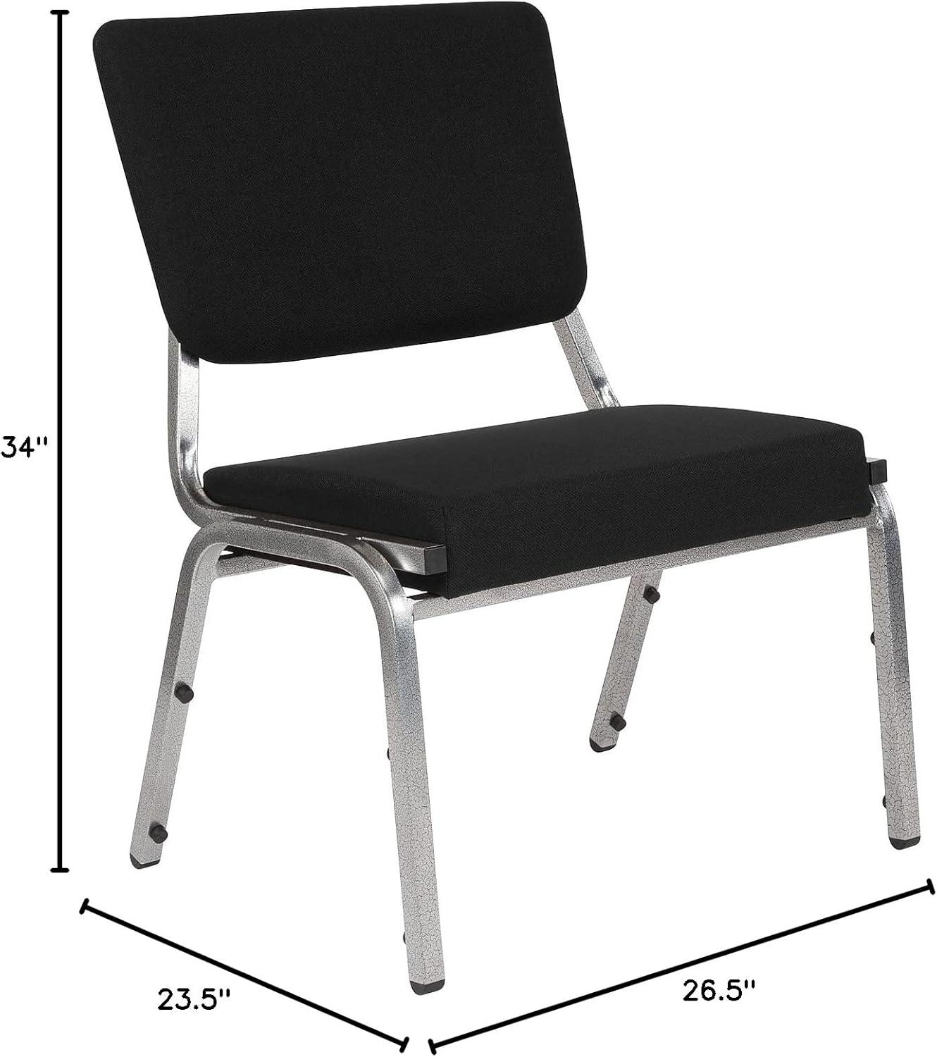 Flash Furniture HERCULES Series 1000 lb. Rated Black Antimicrobial Fabric Bariatric Medical Reception Chair with 3/4 Panel Back