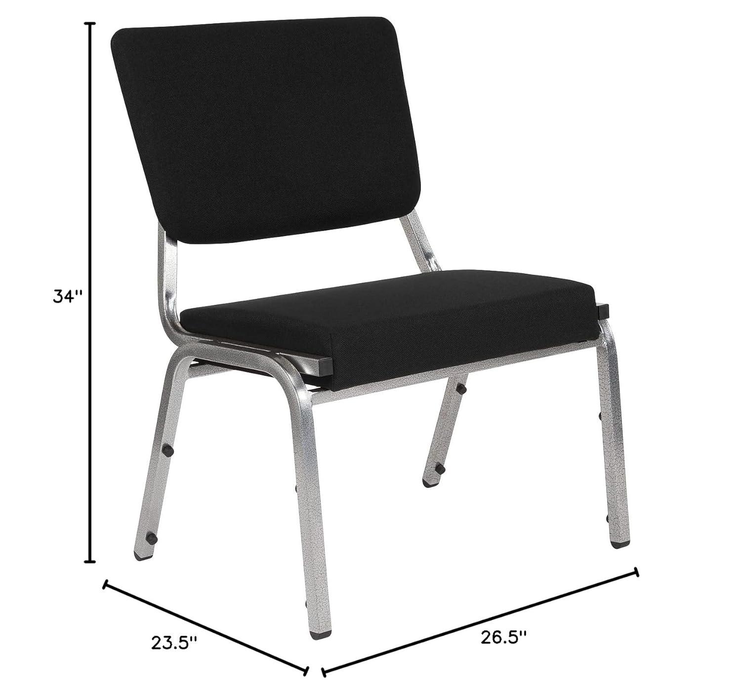 Flash Furniture HERCULES Series 1000 lb. Rated Black Antimicrobial Fabric Bariatric Medical Reception Chair with 3/4 Panel Back