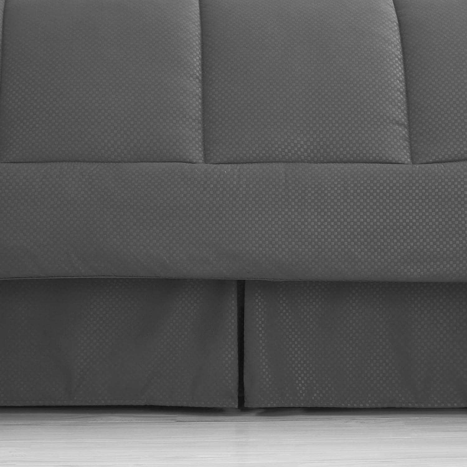 8 Piece Embossed Checkered Bed In A Bag All Season Complete Set - Sweet Home Collection®