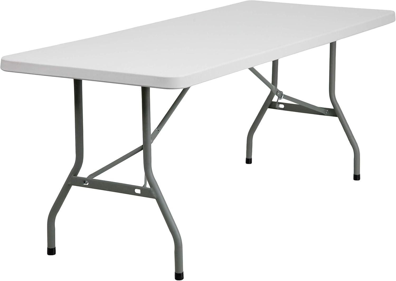 Flash Furniture 6-Foot Granite White Plastic Folding Table
