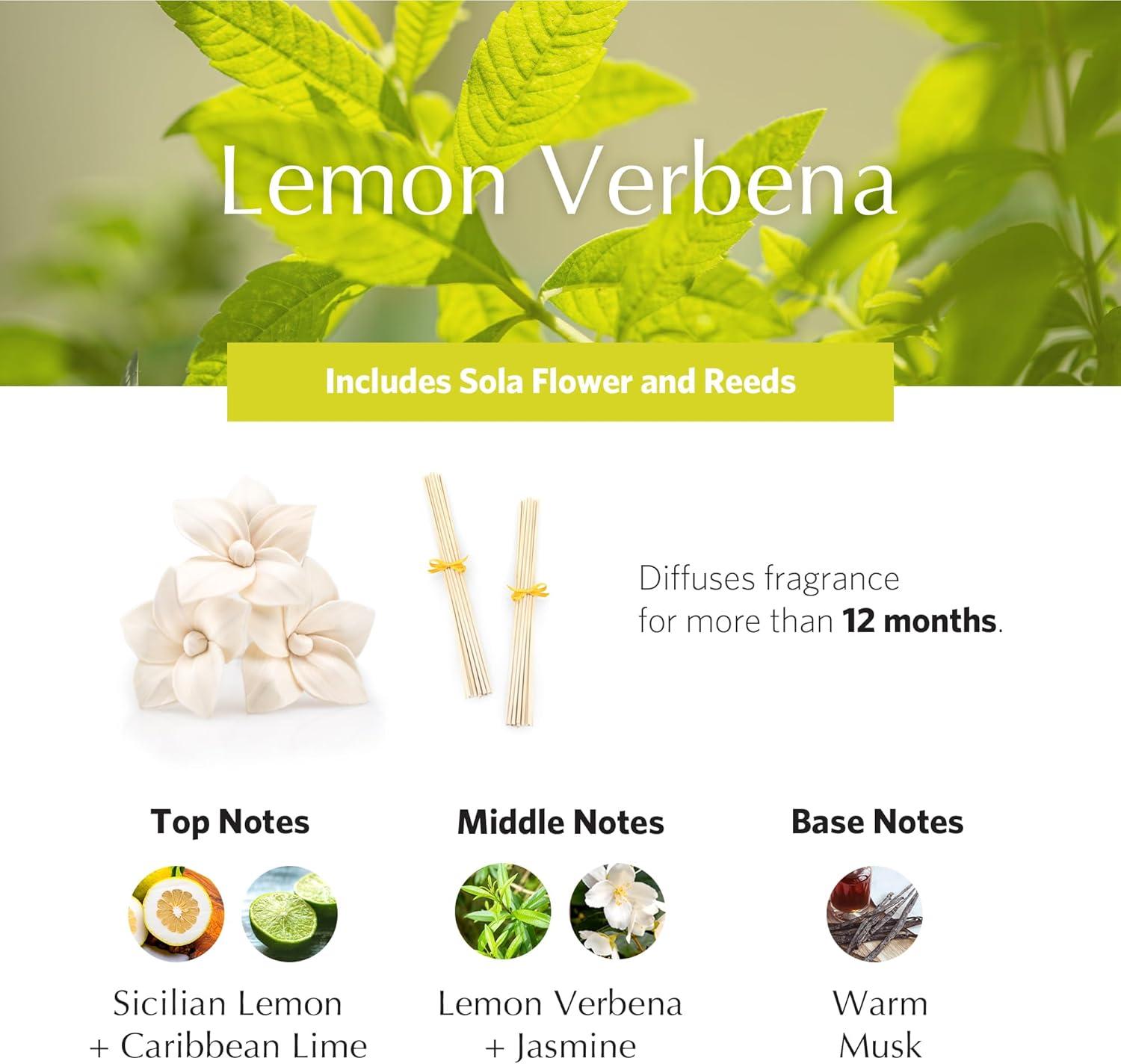 Luxurious Lemon Verbena Sola Flower Reed Diffuser Set