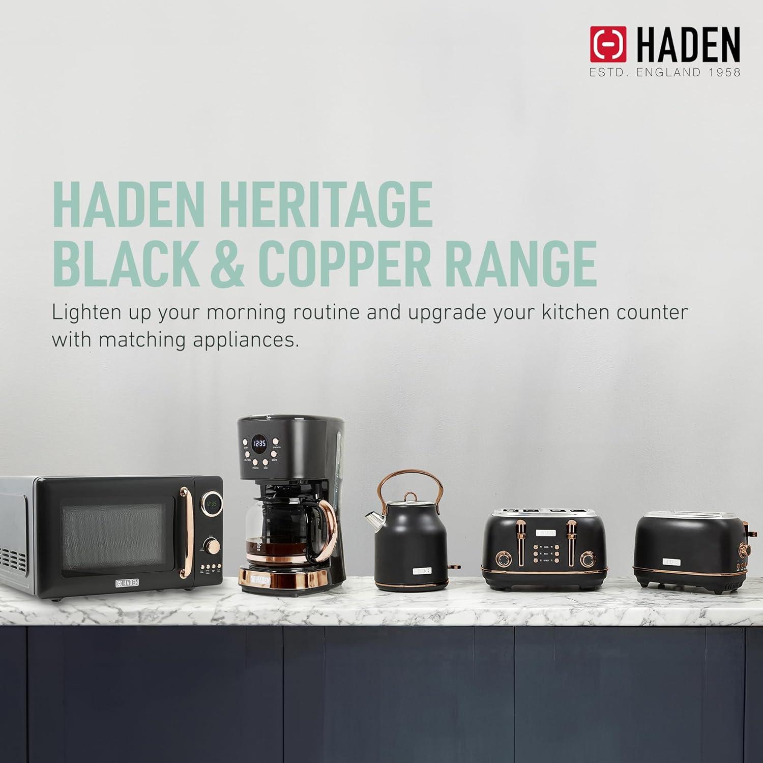 HADEN Heritage Black and Copper 4-Slice Toaster
