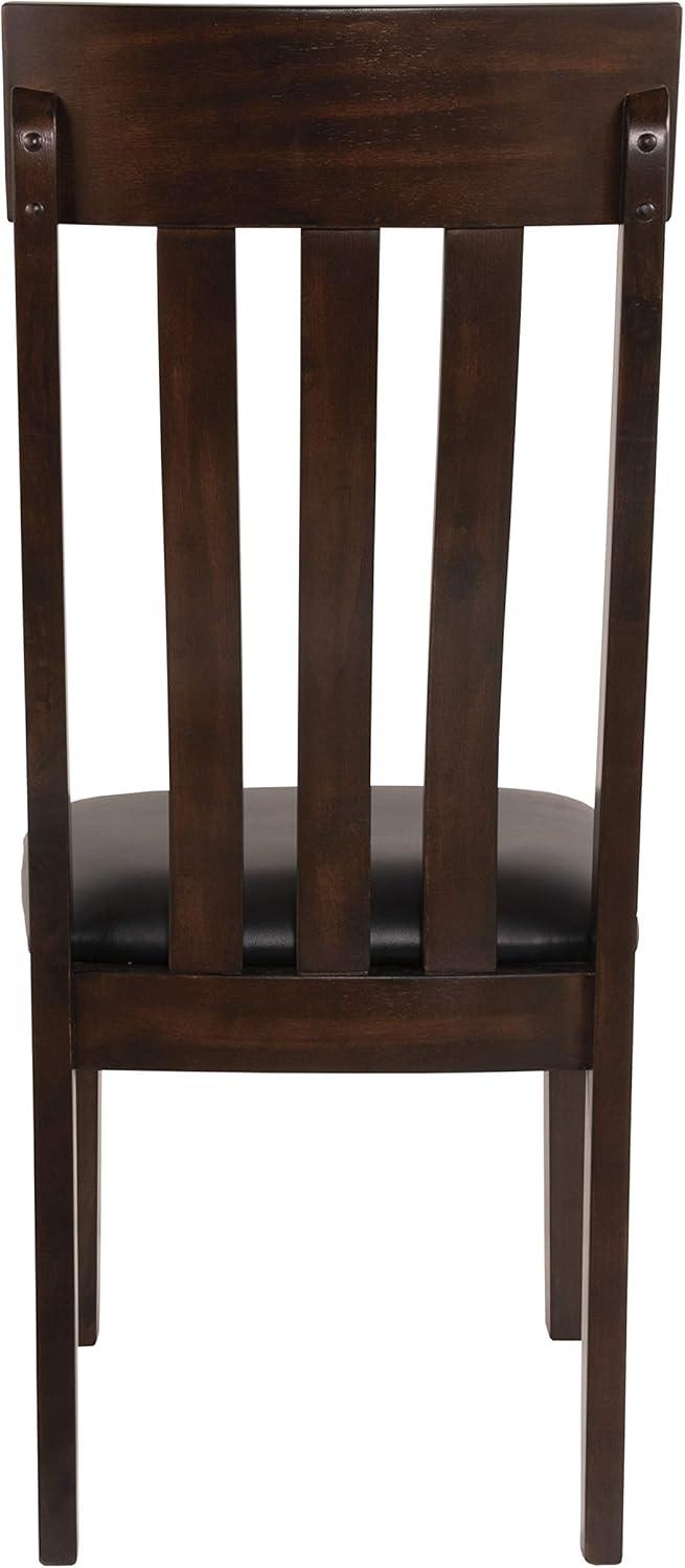 Haddigan Dark Brown Upholstered Wood Side Chair Set