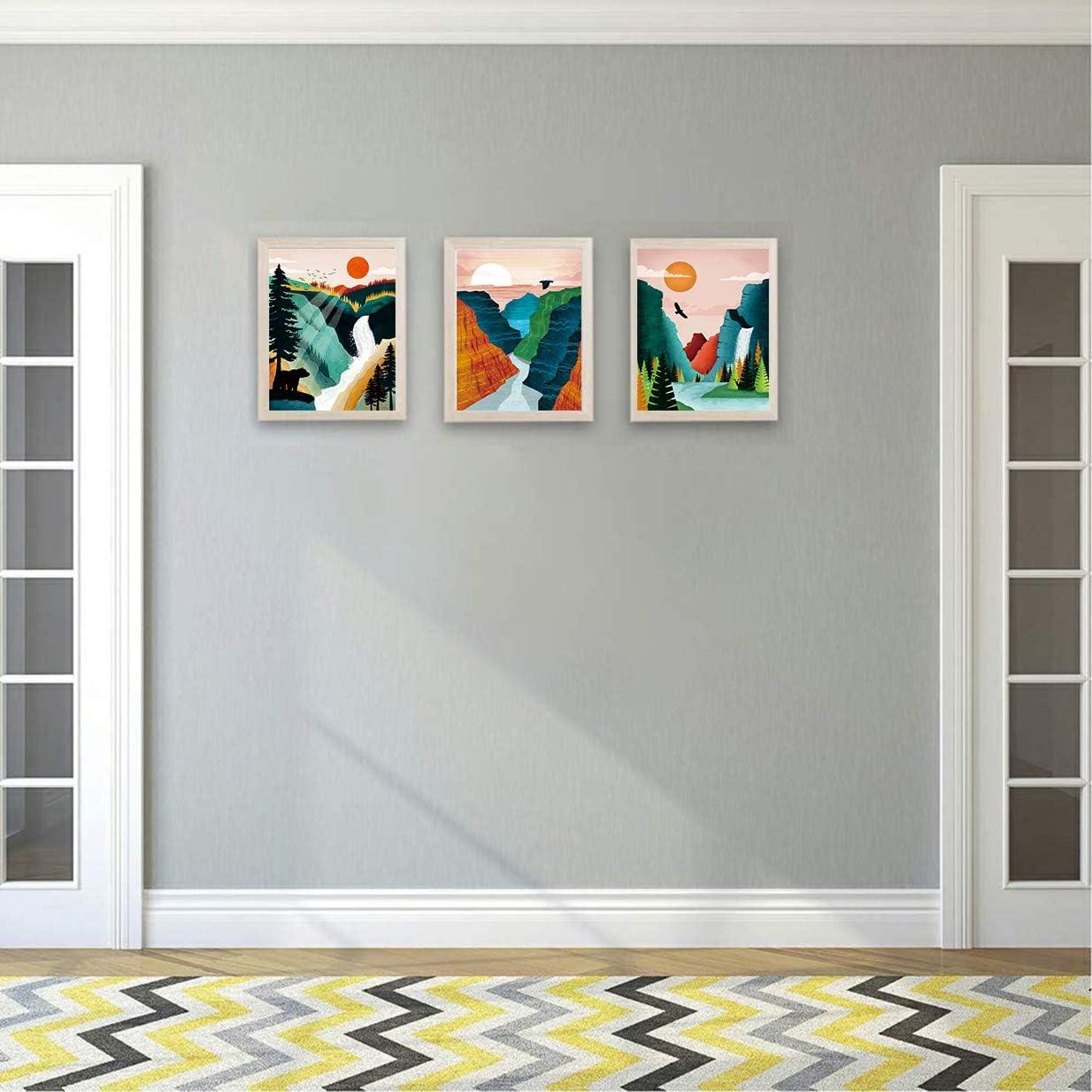 National Park Poster ,National Parks Art Prints,Nature Wall Art, Grand Canyon , Sierra Nevada mountains，Olympic National Park Art For Home and Living Room Wall Art Decor Set of 4 (8”X10” ， No Frame