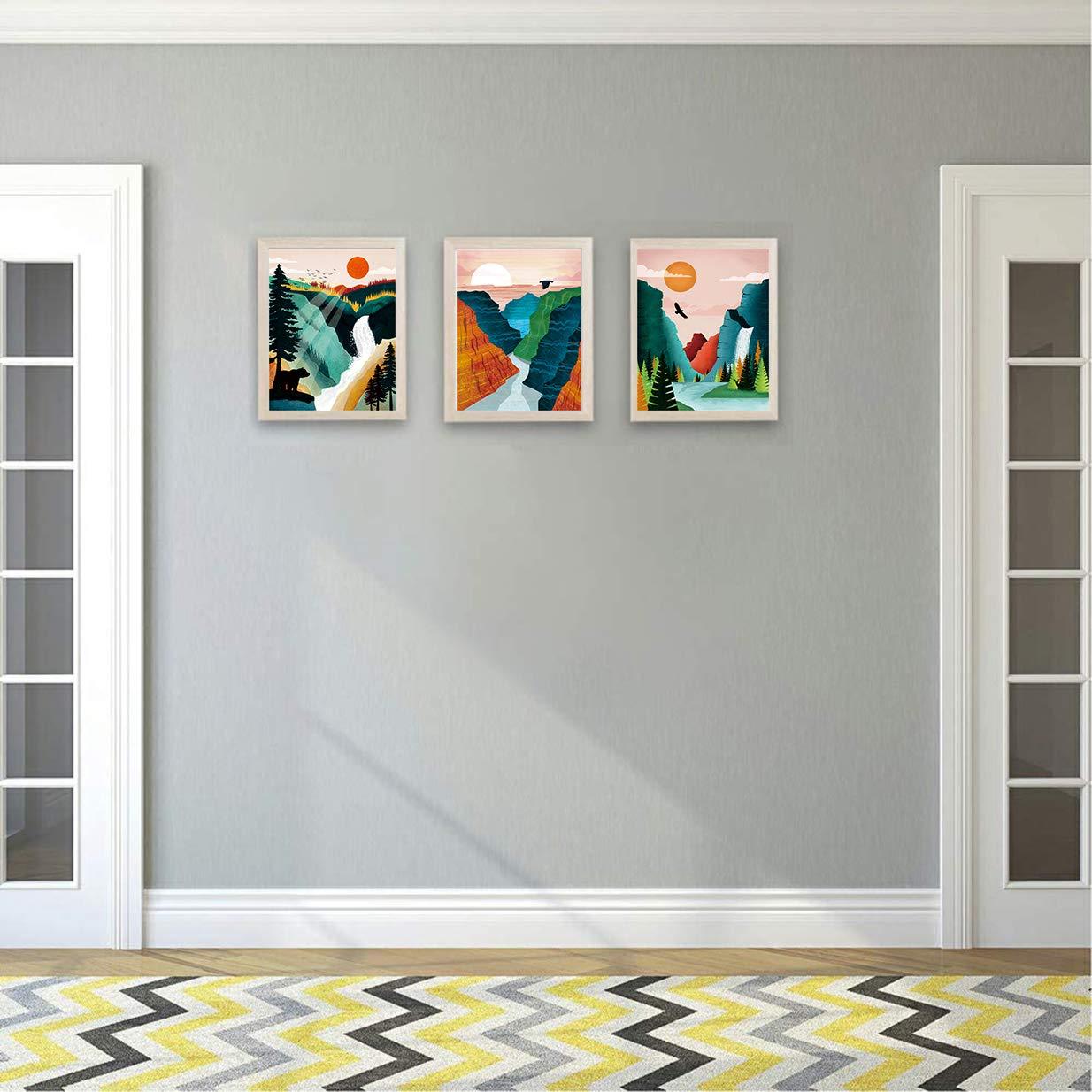 National Park Poster ,National Parks Art Prints,Nature Wall Art, Grand Canyon , Sierra Nevada mountains，Olympic National Park Art For Home and Living Room Wall Art Decor Set of 4 (8”X10” ， No Frame