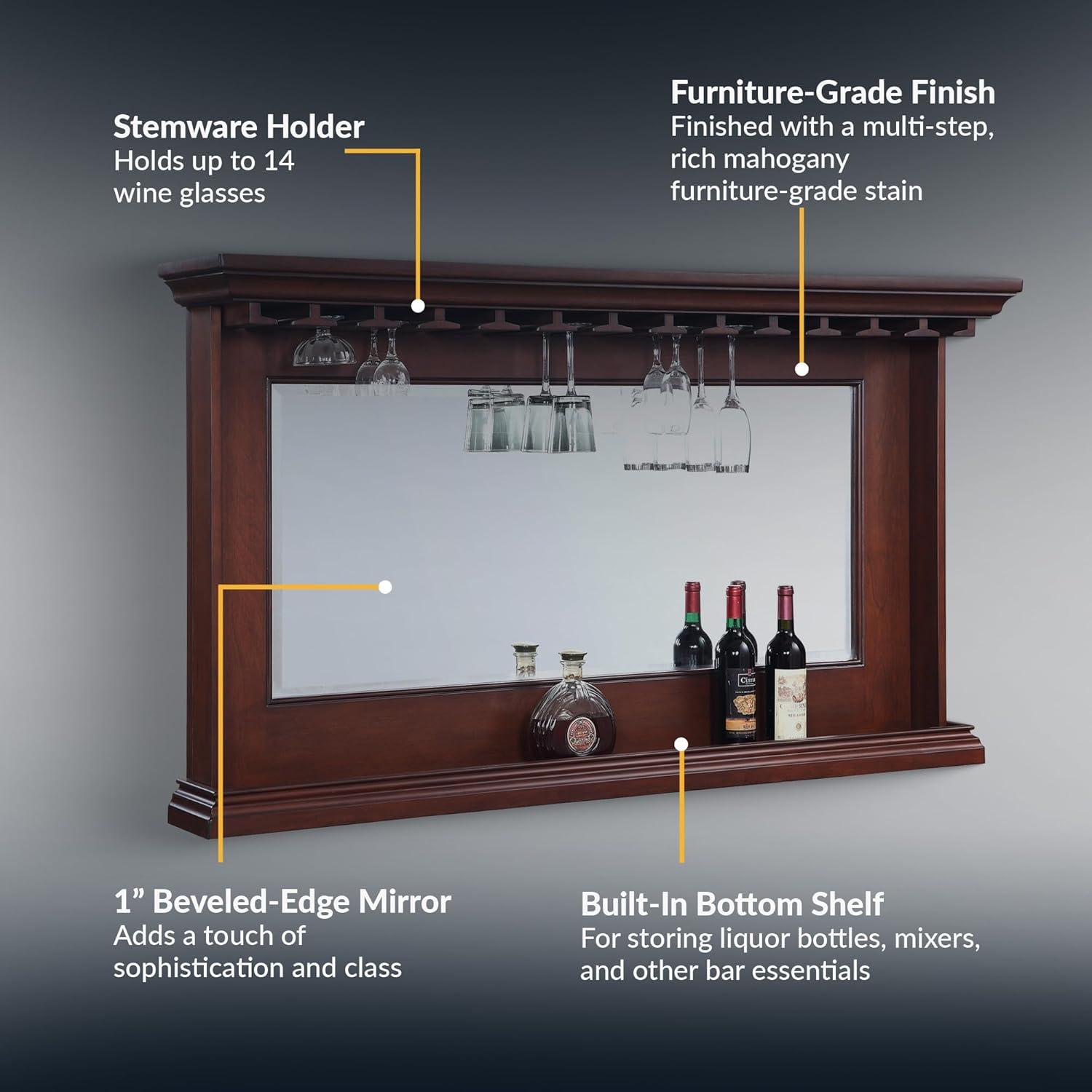 Hathaway Seville Back Bar Mirror - Walnut