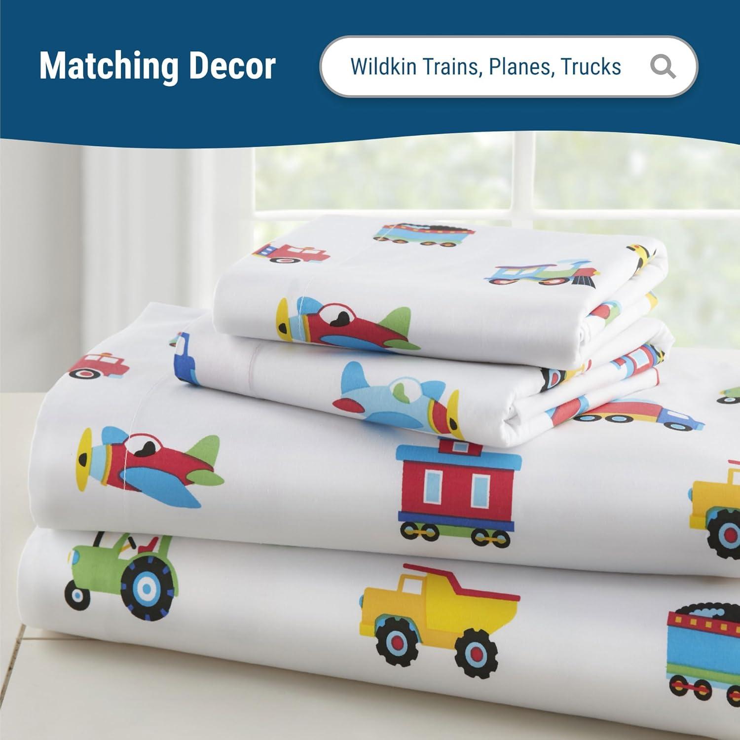 Trains, Planes And Trucks 100% Cotton Percale Geometric Pillowcase