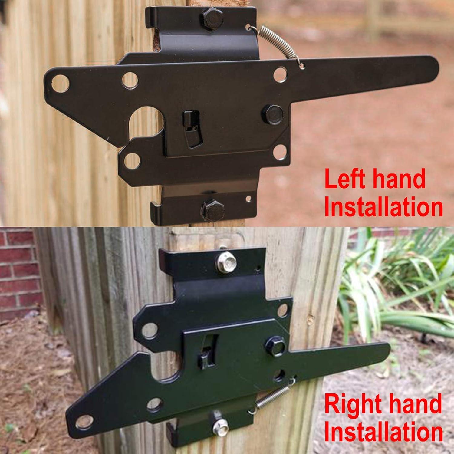 Heavy Duty Automatic Gate Latch for Wooden Fences,Self Locking Metal Gates for Vinyl Fence Outswinging Pool Gate Door Latches, Black