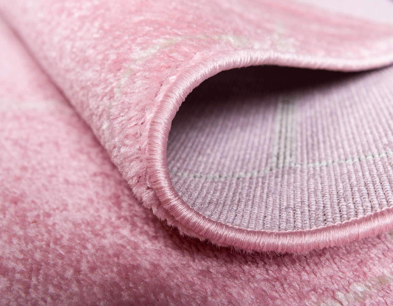 Unique Loom 8' 0 x 11' 0 Trellis Frieze Geometric Light Pink Area Rug