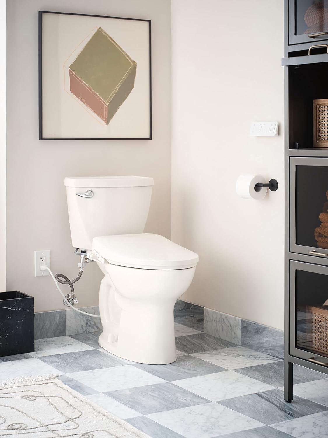 3-Series Electronic Bidet Seat with Remote Control in Biscuit