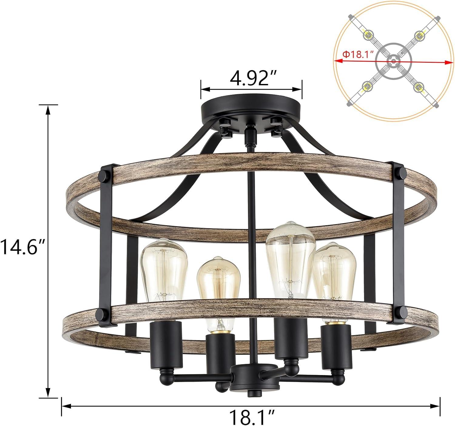 Farmhouse Ceiling Light Fixtures Ceiling Semi Flush Mount Chandelier