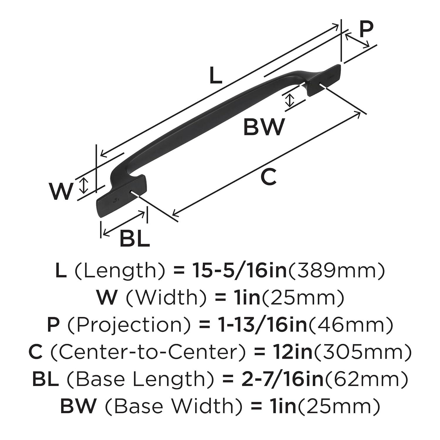 Amerock Highland Ridge 12 inch (305mm) Center-to-Center Black Bronze Appliance Pull