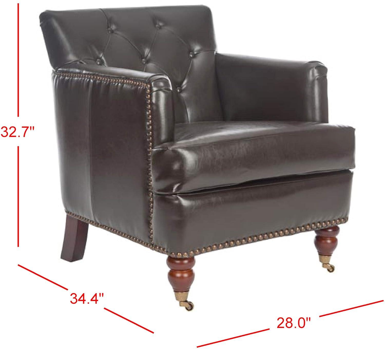 Colin Chair - HUD8212 - Brown/Leather - Safavieh