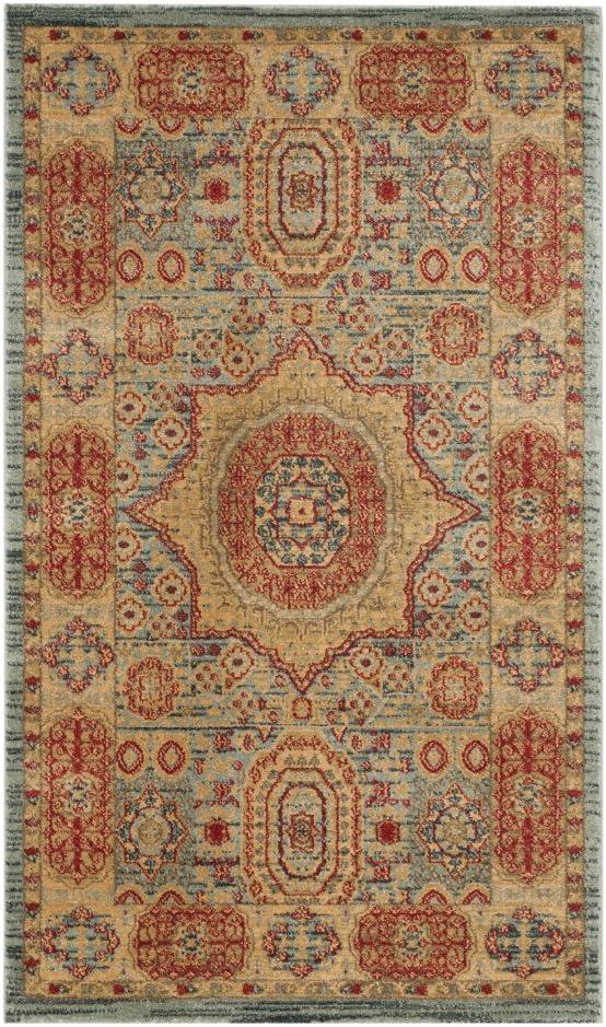 Mahal MAH622 Power Loomed Indoor Area Rug - Navy/Red - 6'7"x9'2" - Safavieh.