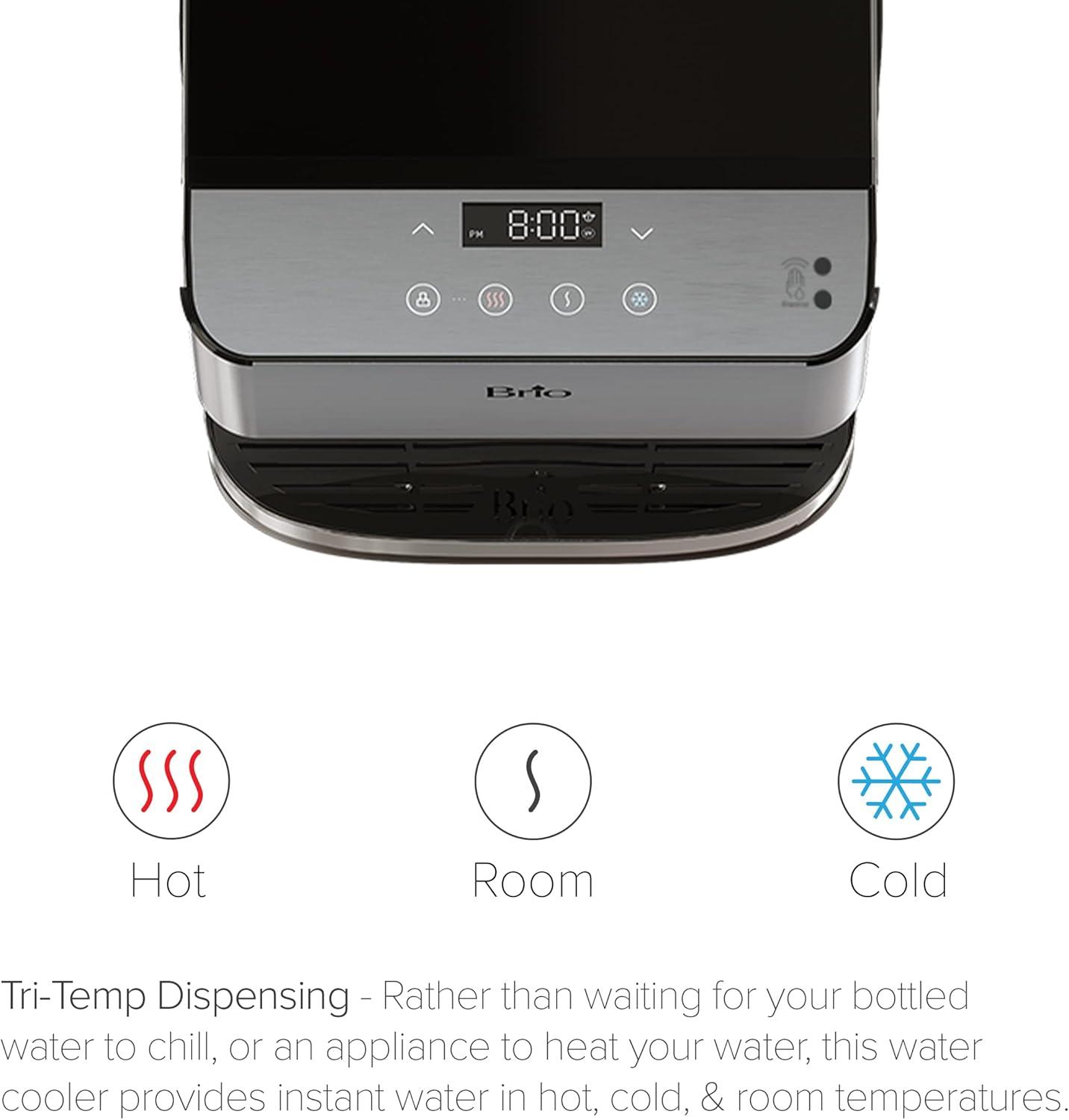 Brio 3-Stage Filtration Water Countertop Dispenser Tri-Temp Digital, Connects to your water line, Height 19.3"