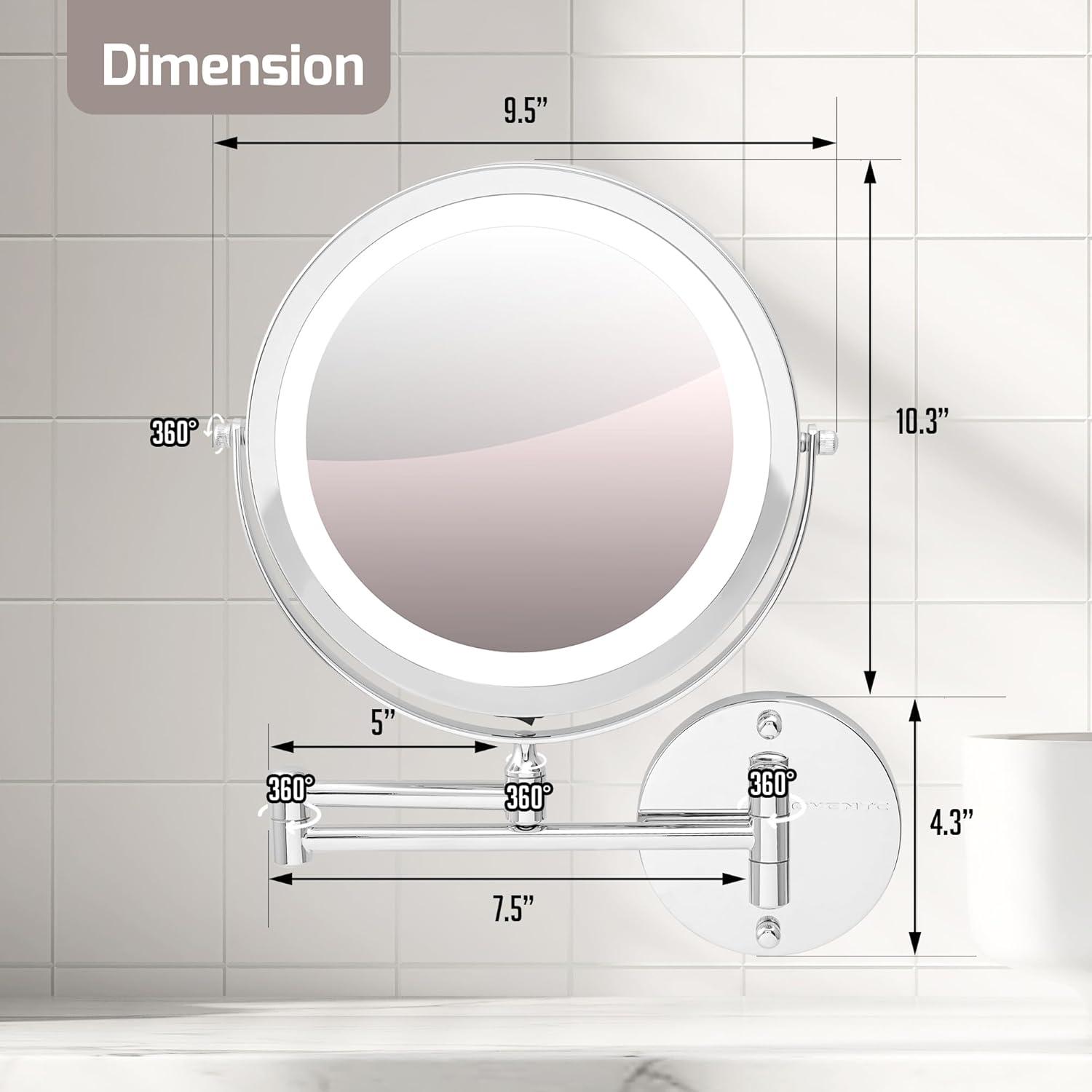 Ovente Concave LED Wall Mirror