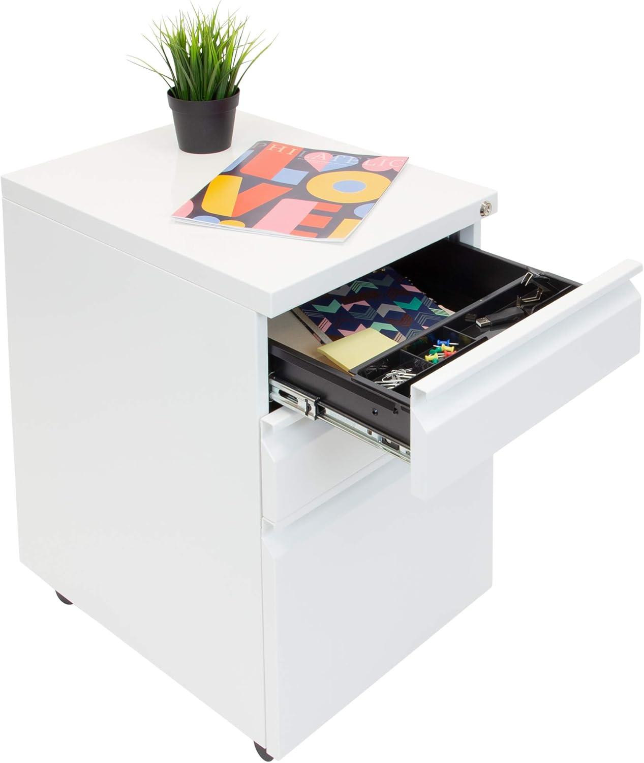 Mount-It! Mobile Vertical File Cabinet with Three Drawers | Under Desk Rolling Storage