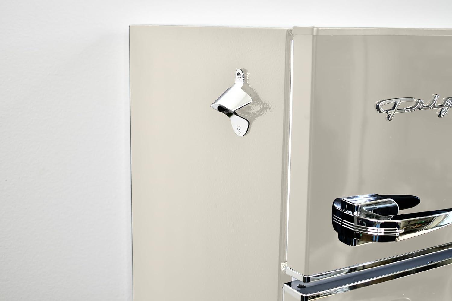 Frigidaire 3.2 cu ft 2 Door Retro Fridge w Side Bottle Opener Cream: Compact Mini Refrigerator, Model EFR840-CREAM