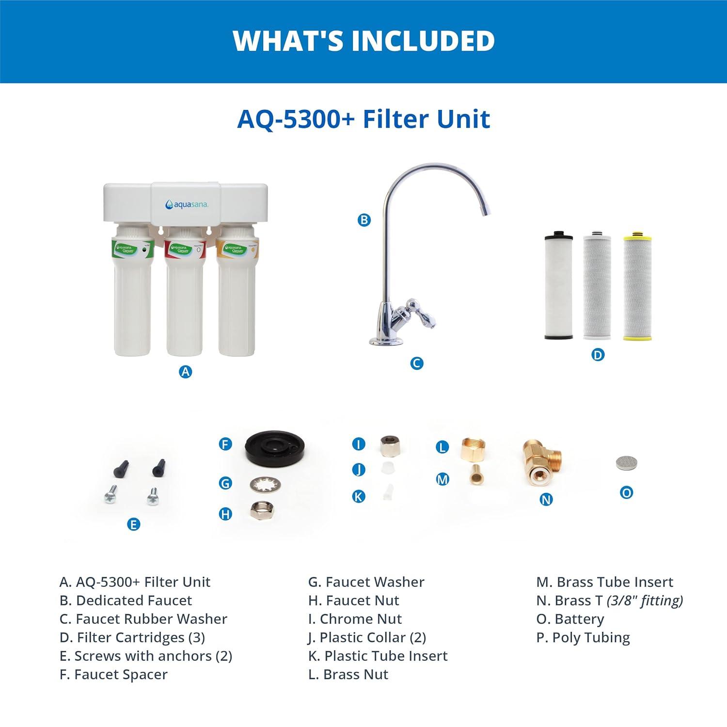 Aquasana Max Flow Under Sink Water Filter System - Chrome - AQ-5300+.56