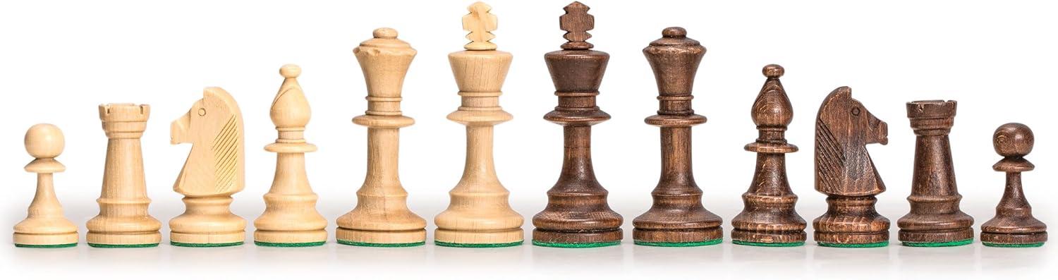 Wegiel Handmade European Professional Tournament Chess Pieces With Wood Storage Case