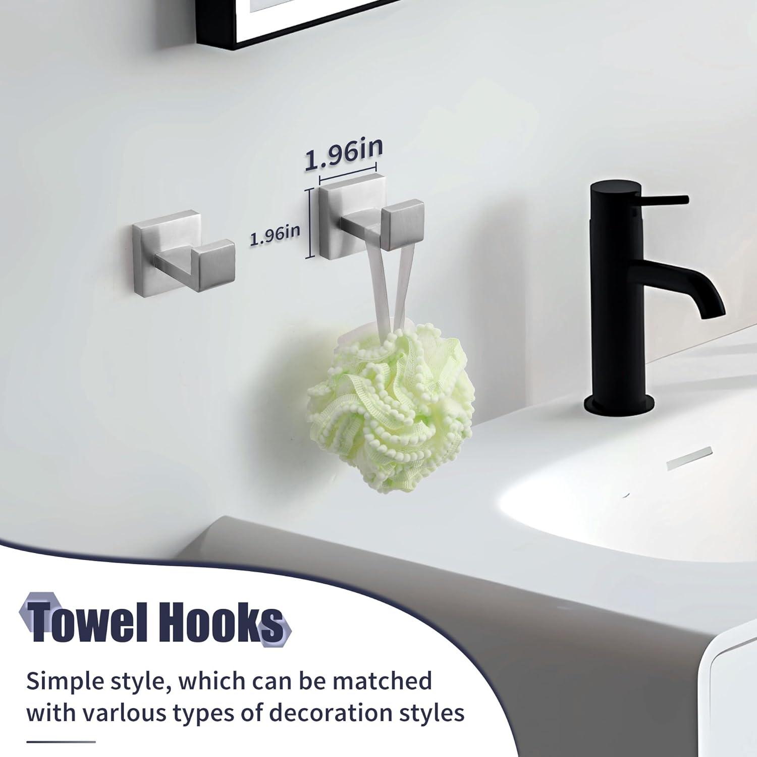 5-Pieces Bathroom Hardware Accessories Set,Towel Racks for Bathroom Wall Mounted.