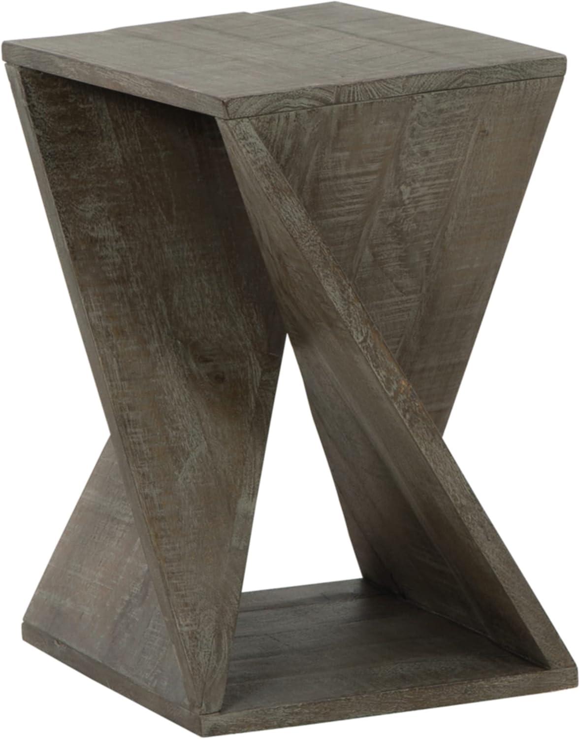 Zalemont Solid Wood Abstract End Table